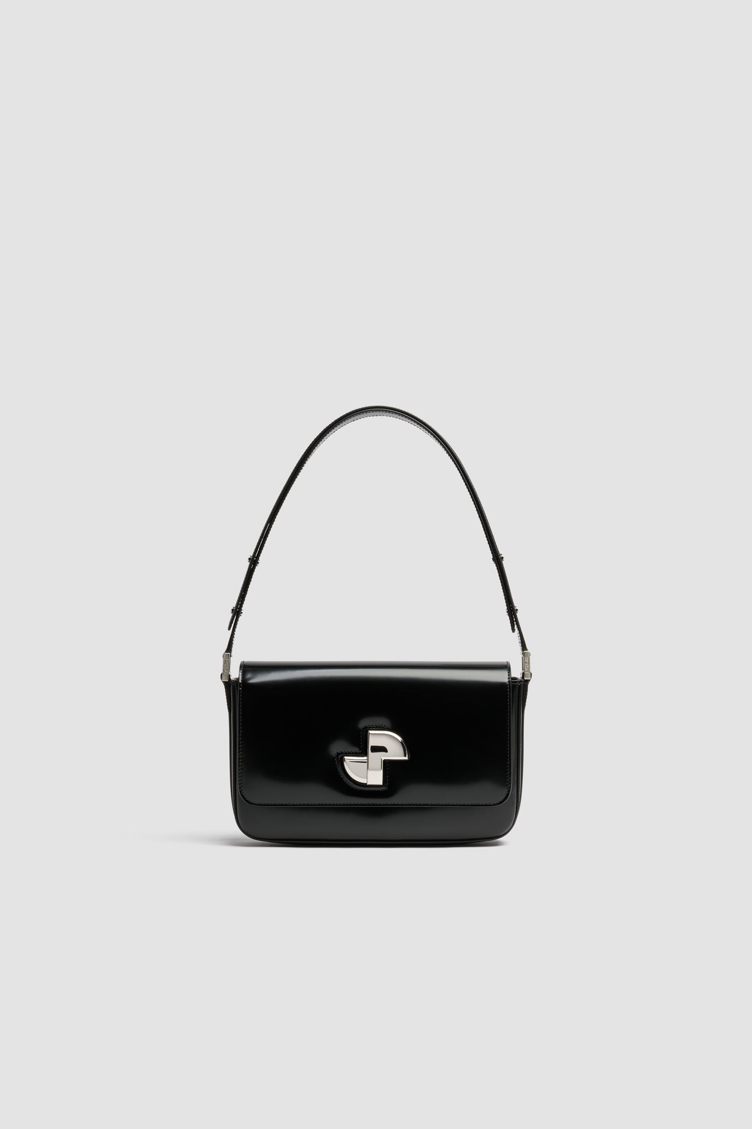 Patou Classic Lock BA017 sac cuir noir TU vernis