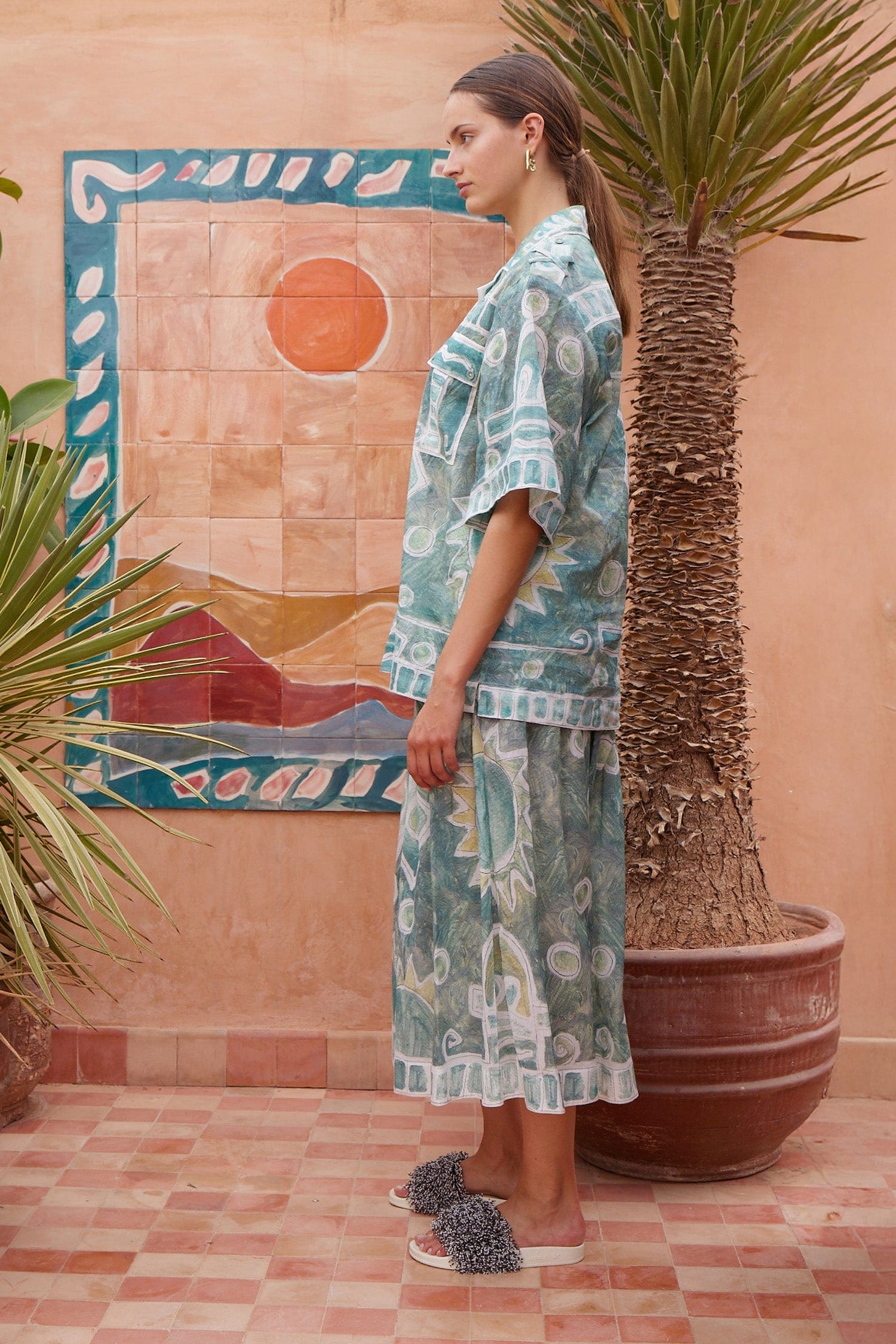 Alemäis Samira chemise relaxed imprimé Marrakech ramie