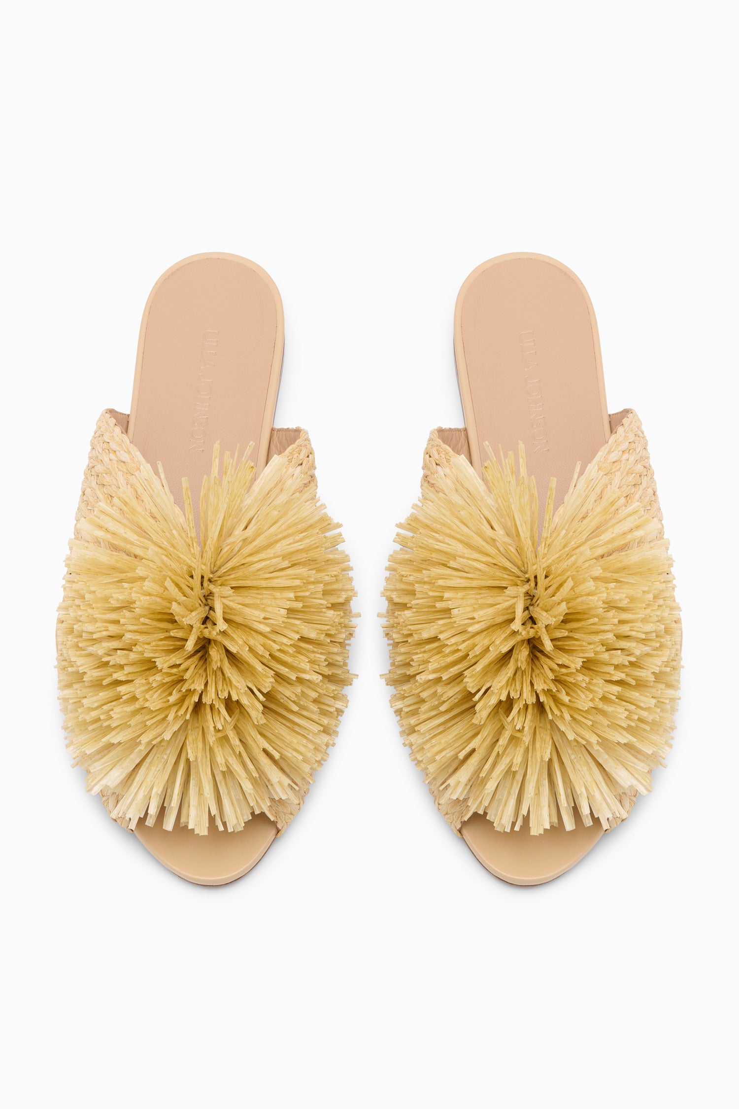 Ulla Johnson Raffia Fringe Flat mules plates Sand raphia