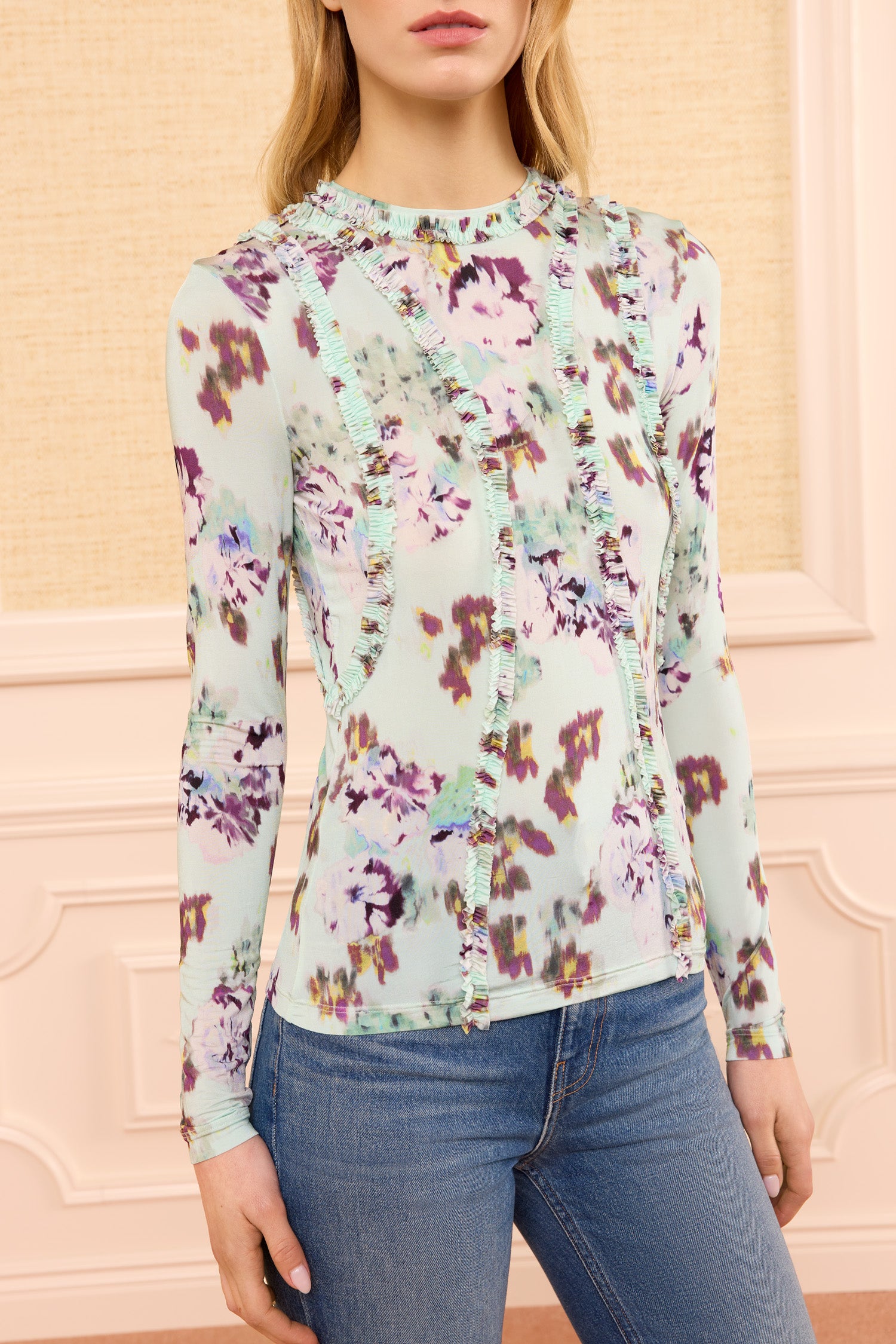 Ulla Johnson Clover haut jersey floral Oasis