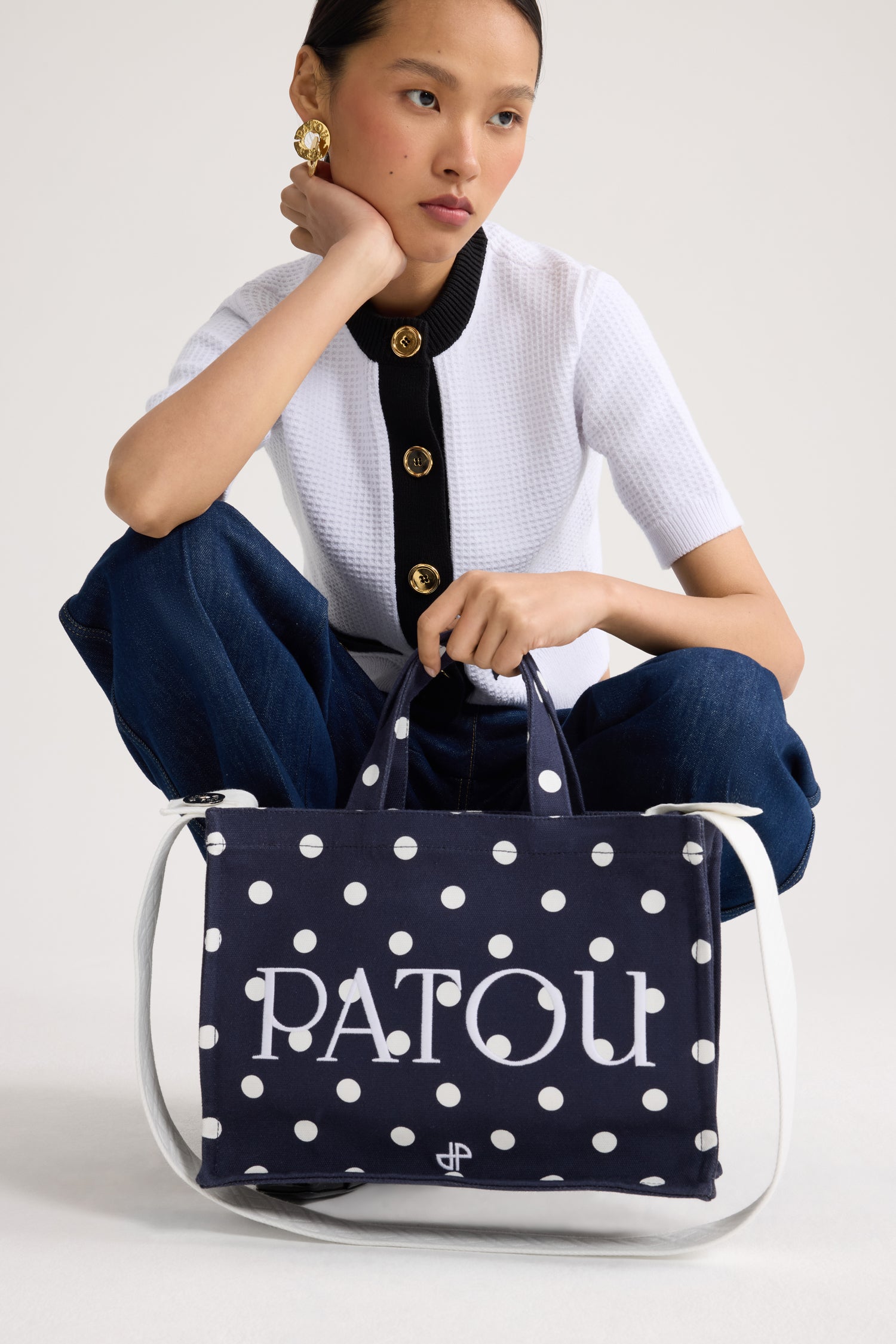 Patou Bags P26AC08801745962 tote bag Night Blue