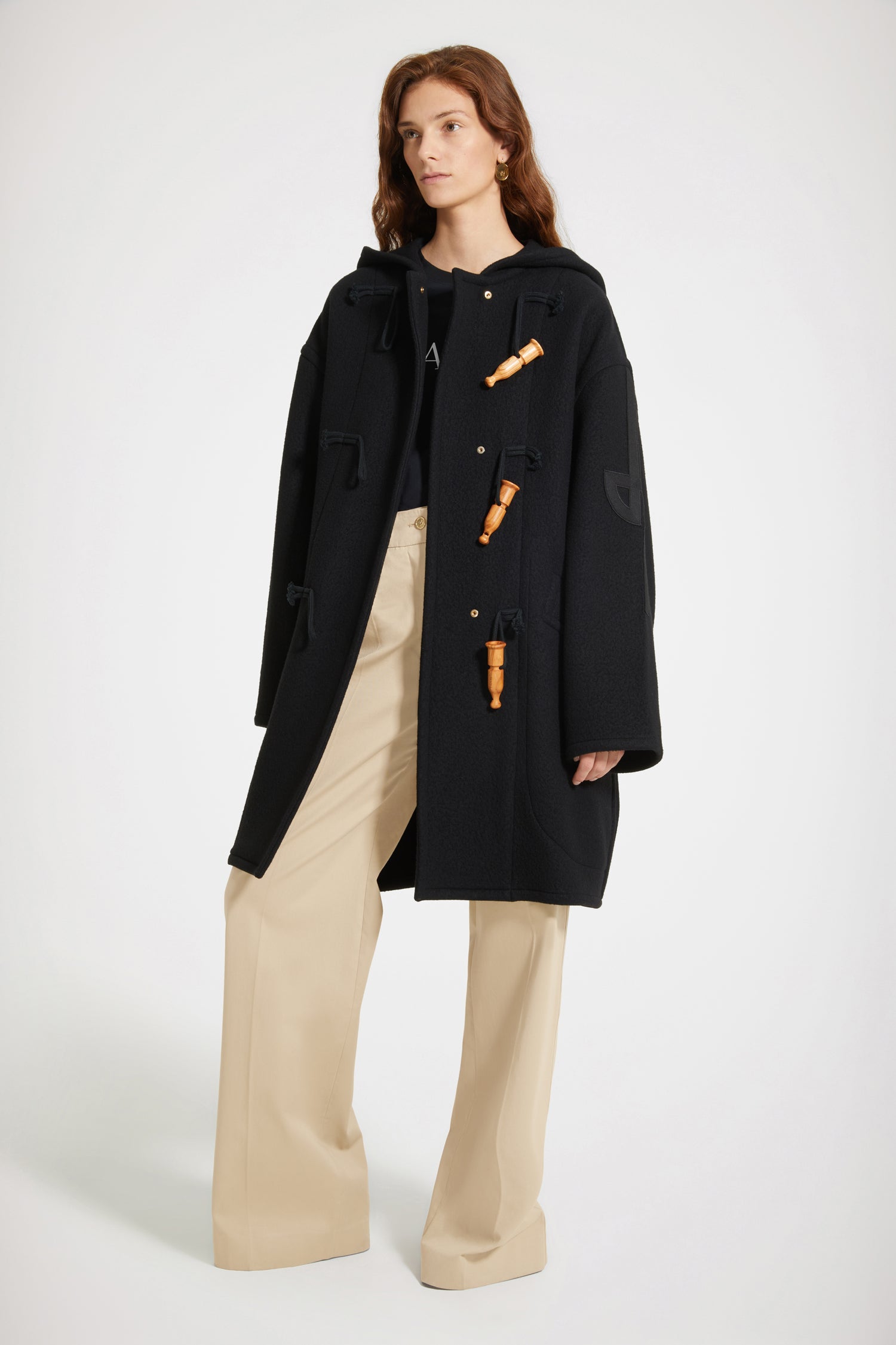 Patou pantalon droit TR002 jacquard coton noir