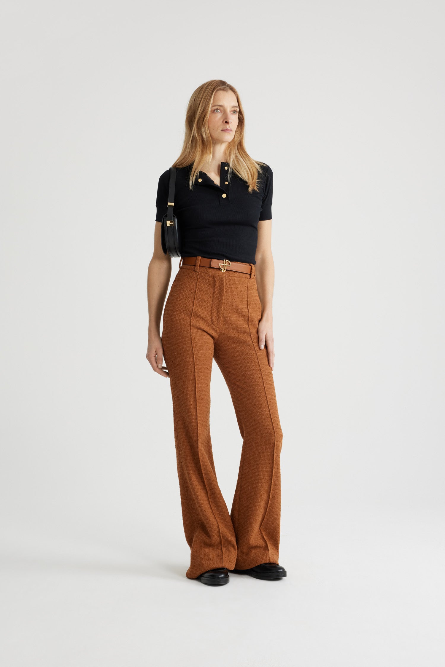 Patou Henley JE132 top coton bio noir coupe ajustée