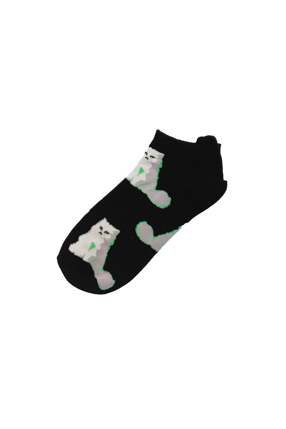 Paul & Joe chaussettes basses noires motif Gipsy chat