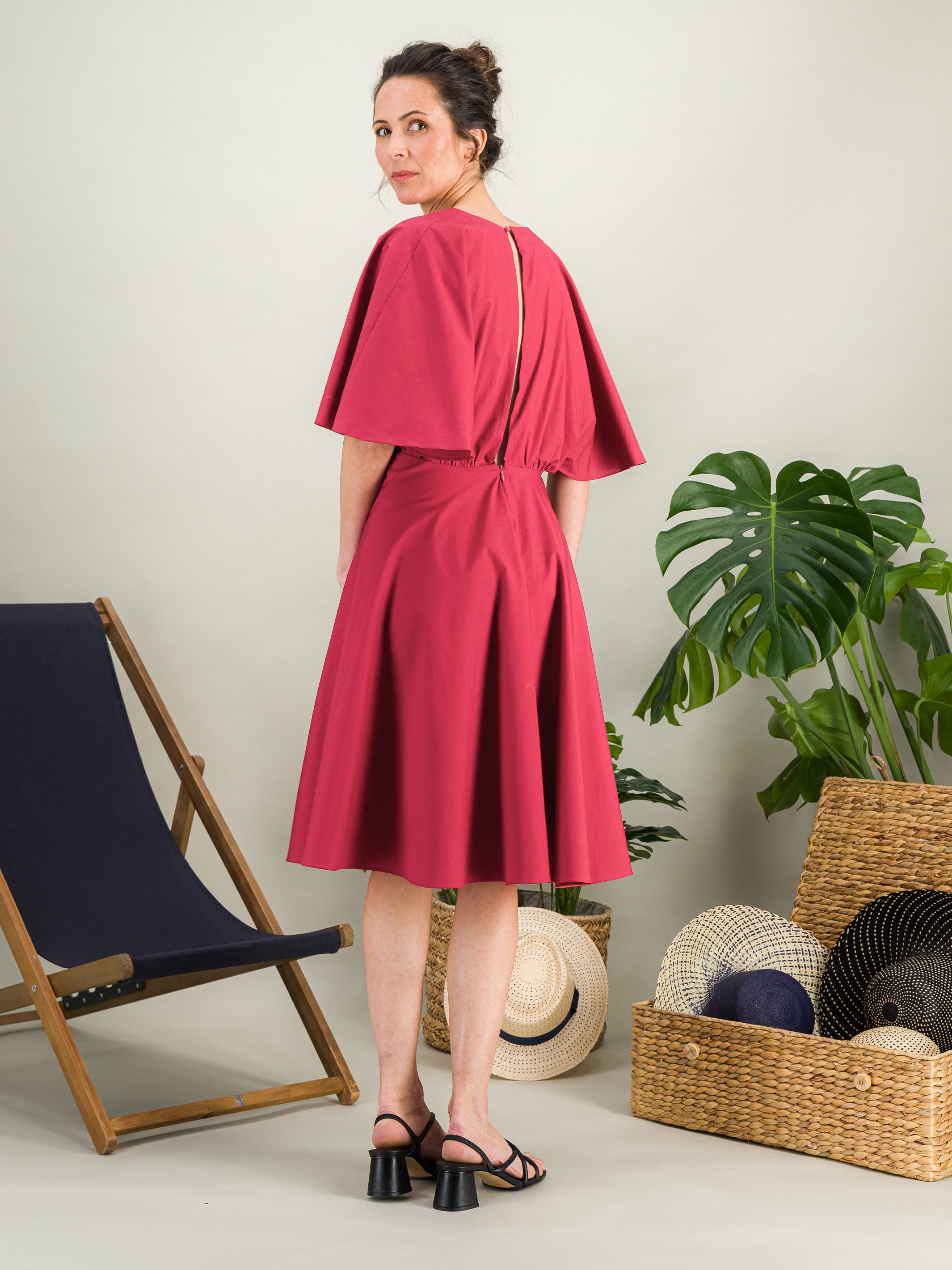 Anahide Saint André Papillon robe coton bleu marine