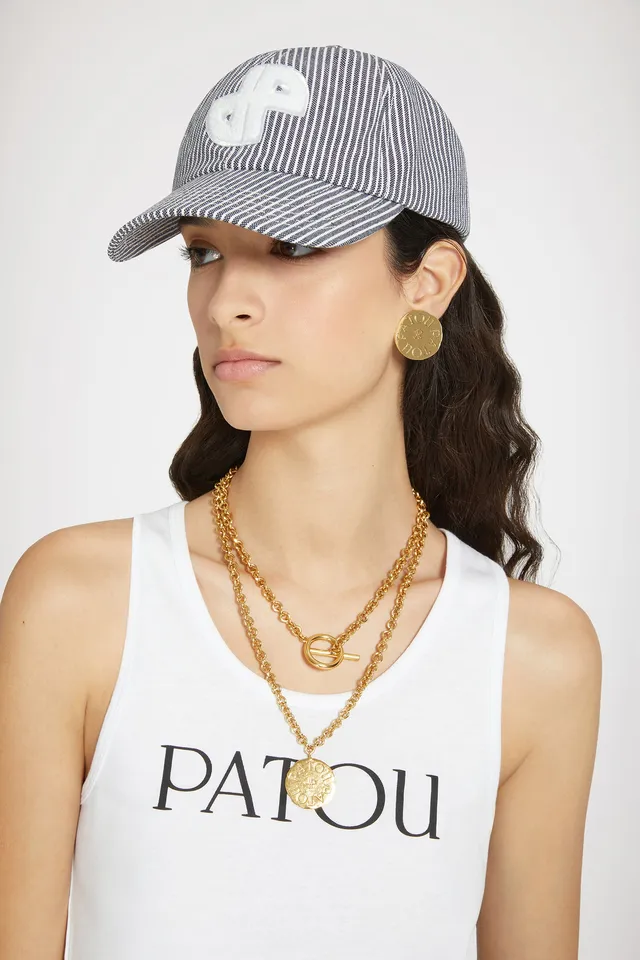 Patou AC063 casquette marine rayé coton JP patch