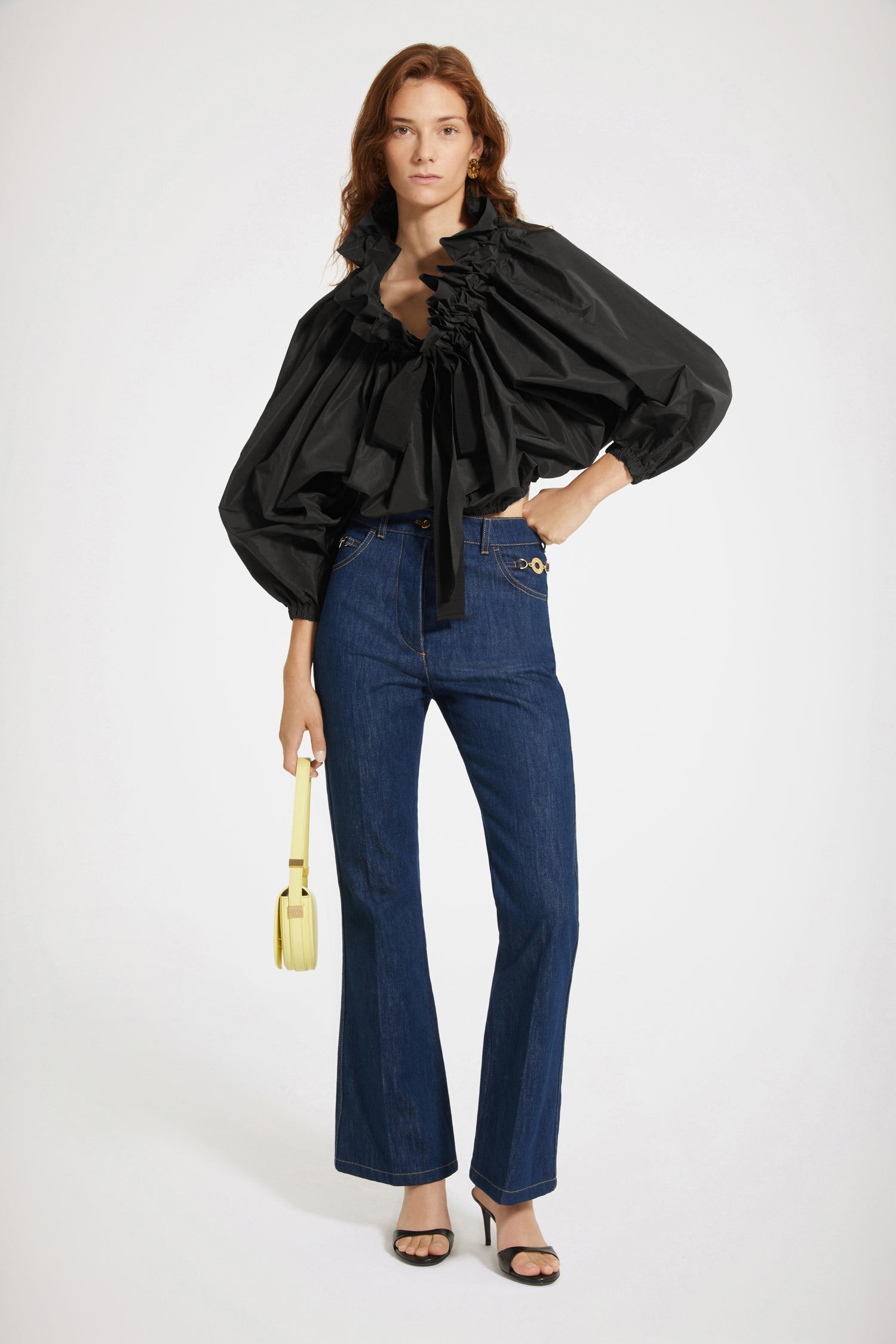 Patou TO032 crop top faille recyclée Noir 34-44