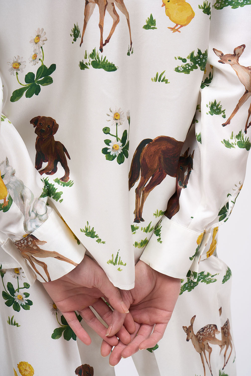 Paul & Joe Gwen chemise soie off white imprimé animalier