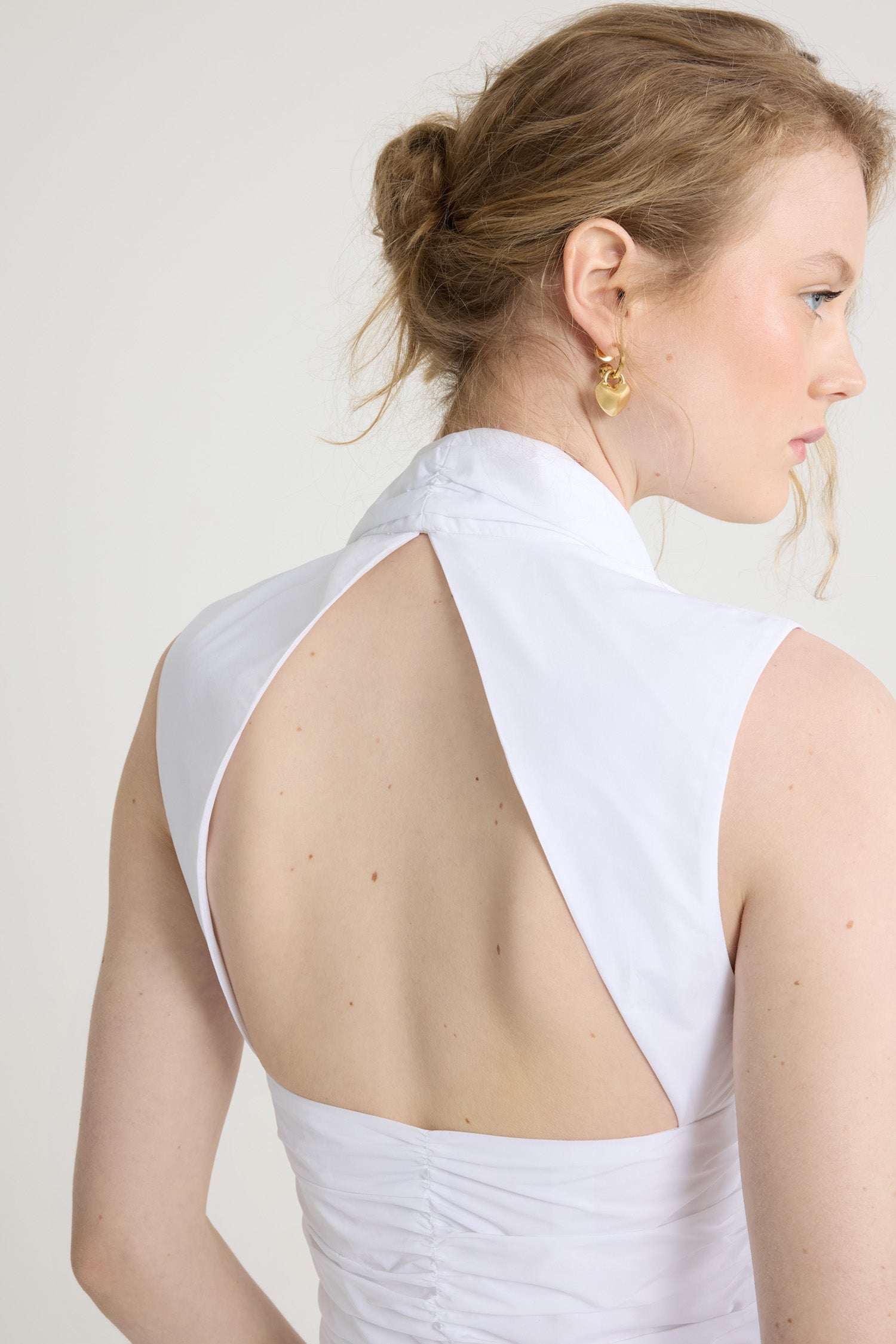 Patou Robe Mini Dos Nu Faille Recyclée Blanche DR176