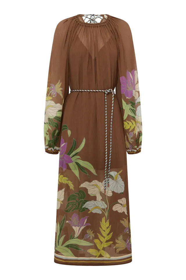 Alemäis Alfie robe midi froncée coton soie poches