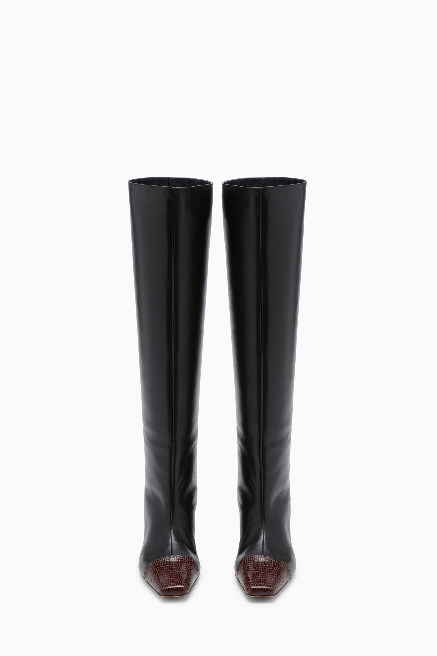 Ulla Johnson Carlyle Bottes Hautes Cuir Noir Lézard