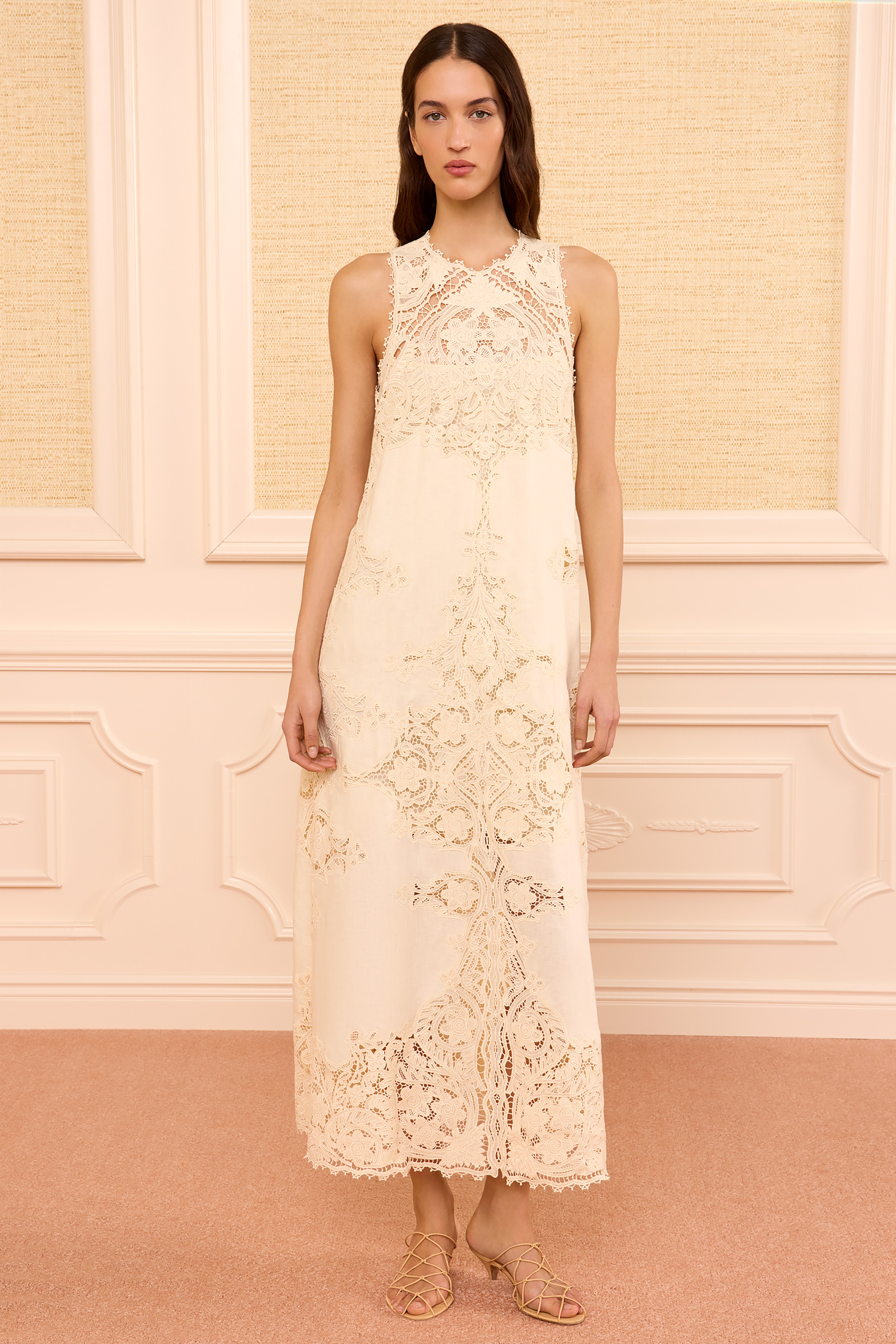 Ulla Johnson Coralite PF260100 robe ivoire lin maxi