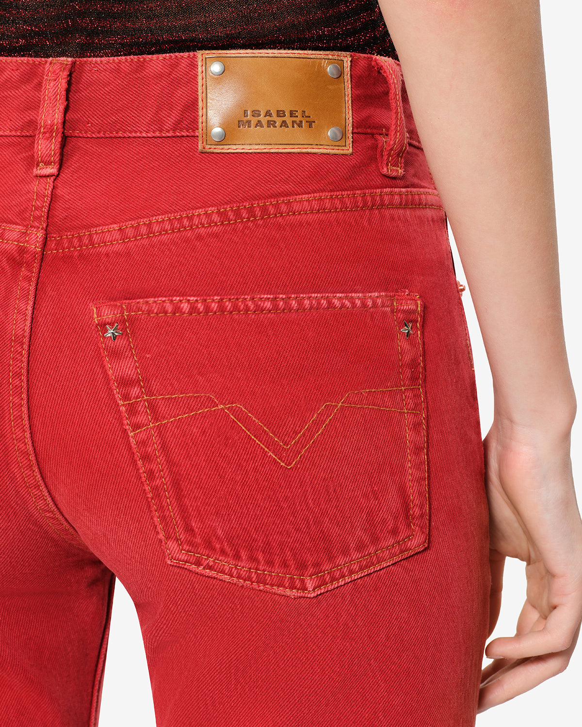 Isabel Marant Daya Regular jean rouge coupe regular