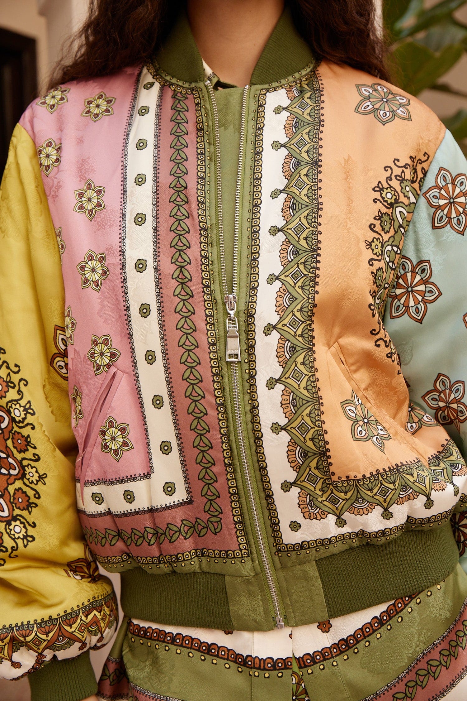 Alemäis Contina Bomber Jacket blouson satin imprimé