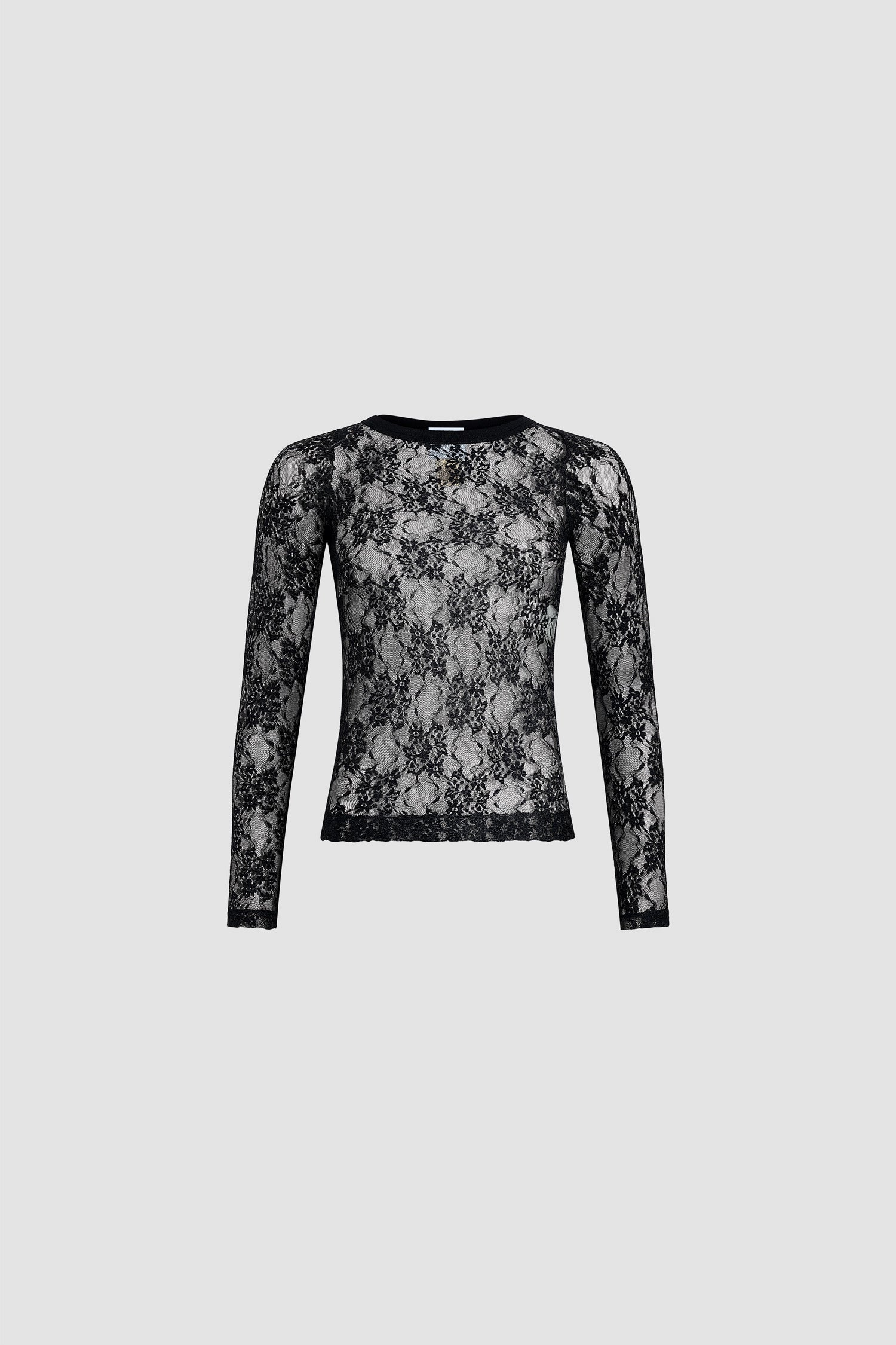 Patou JE176 top jersey dentelle noire seconde peau