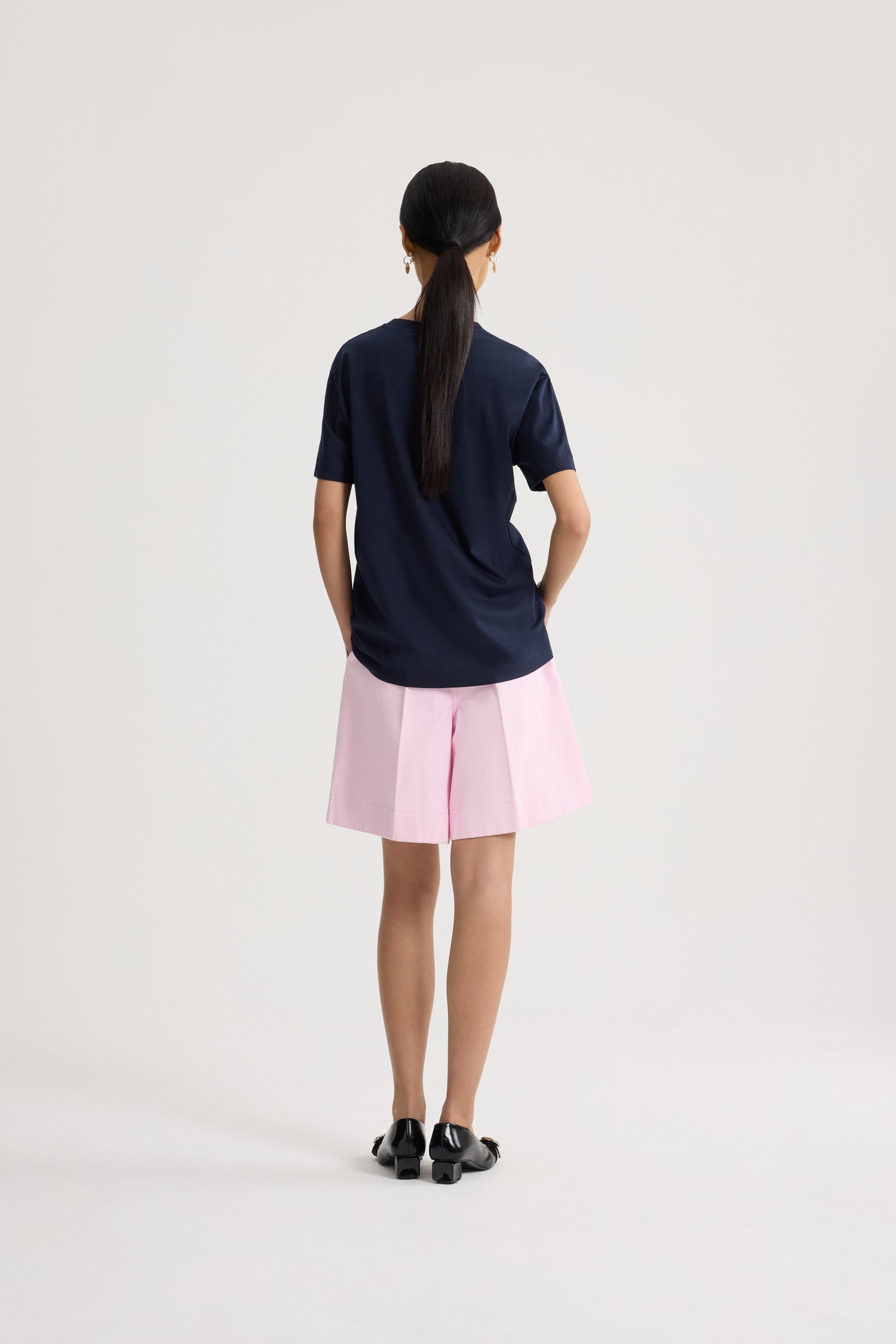 Patou JE185 t-shirt coton bio bleu nœud rose