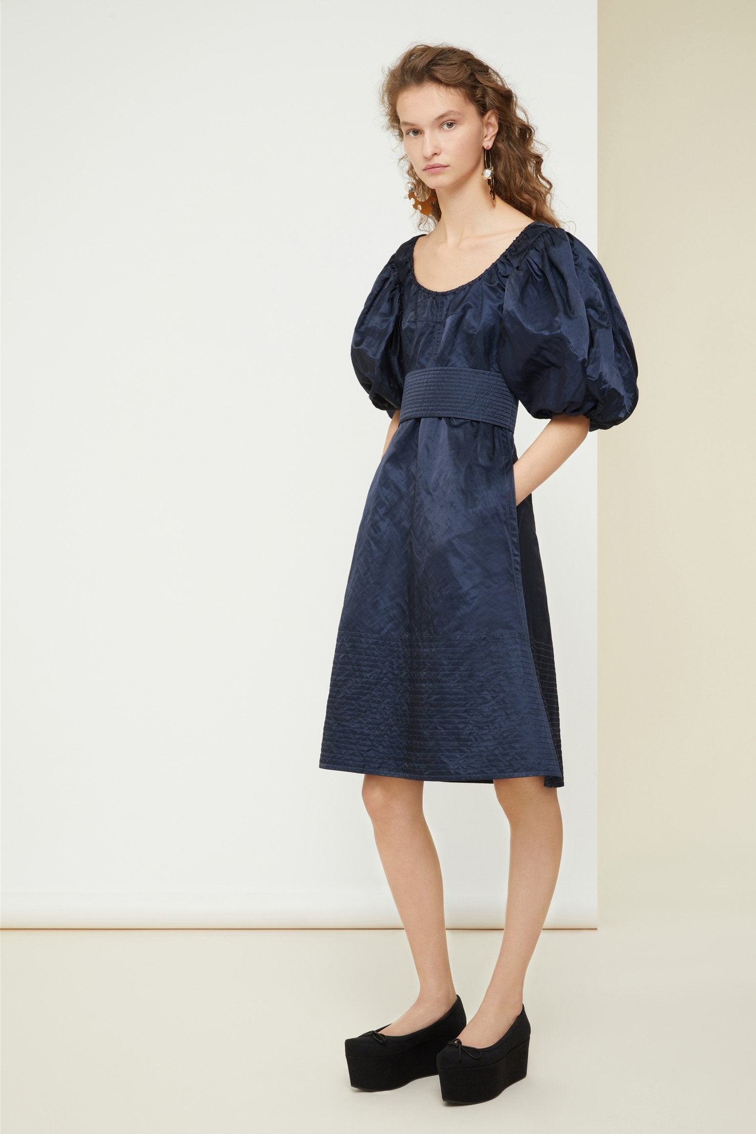 Patou P21DR0650075681N robe satin bleu saphir 34-42