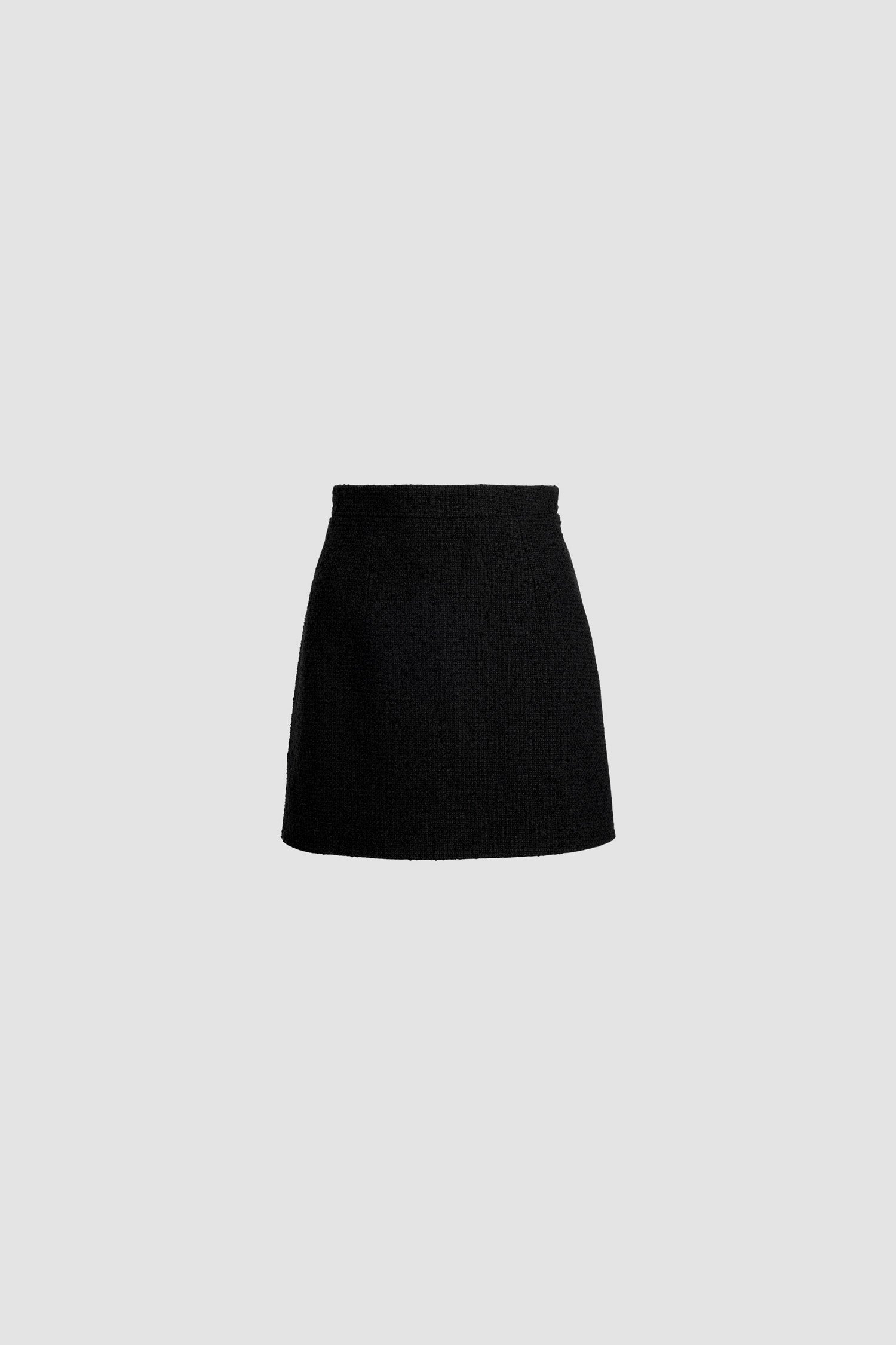 Patou SK072 mini jupe tweed laine coton noir