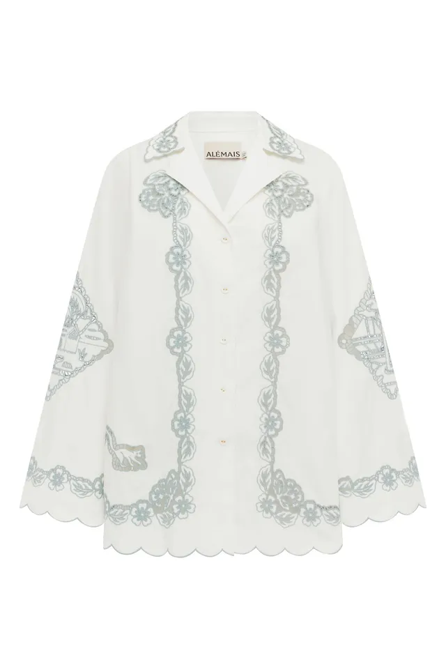 Alemäis Louie chemise coton broderie col camp