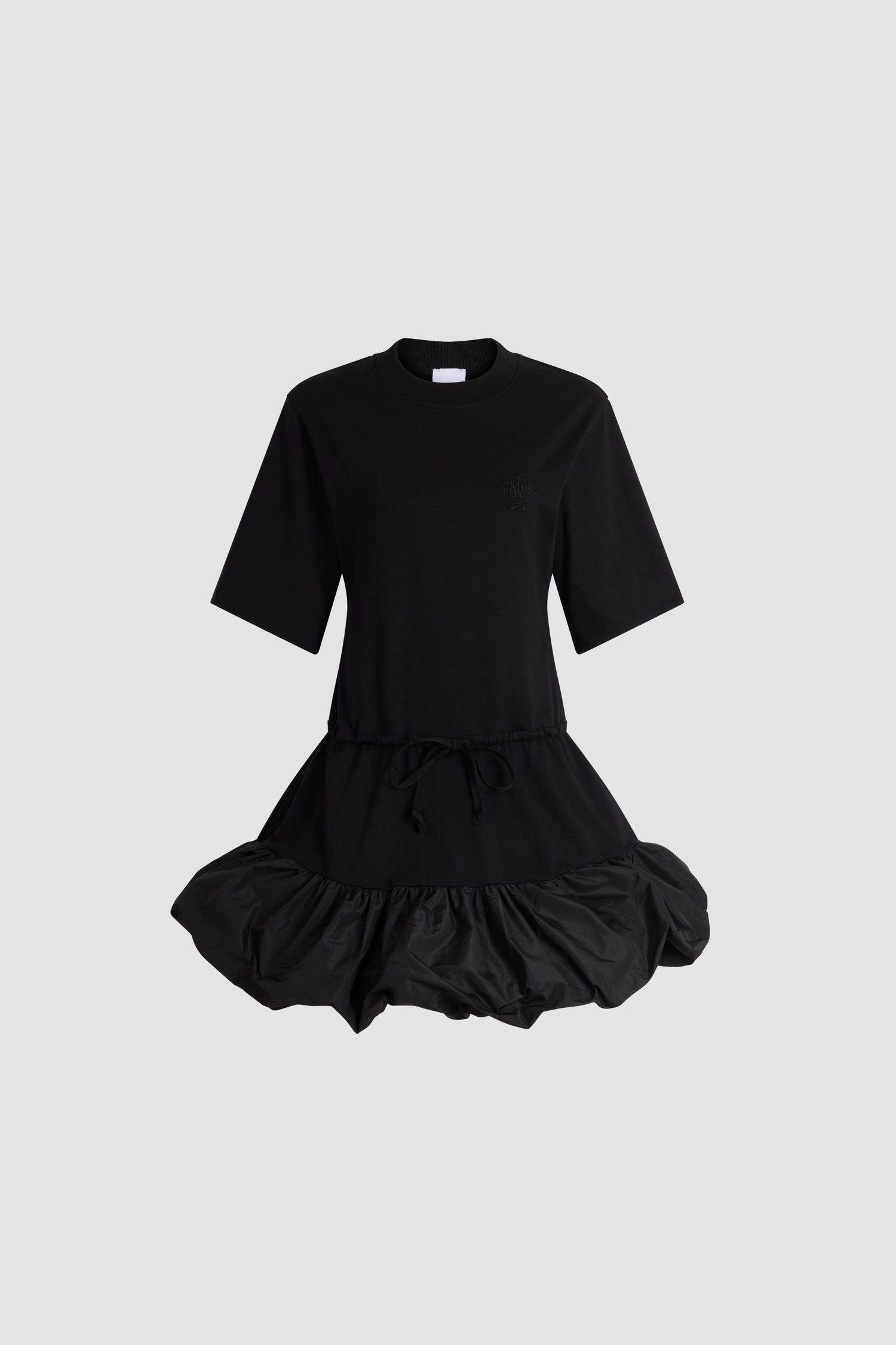 Patou JE279 robe coton bio noire faille évasée