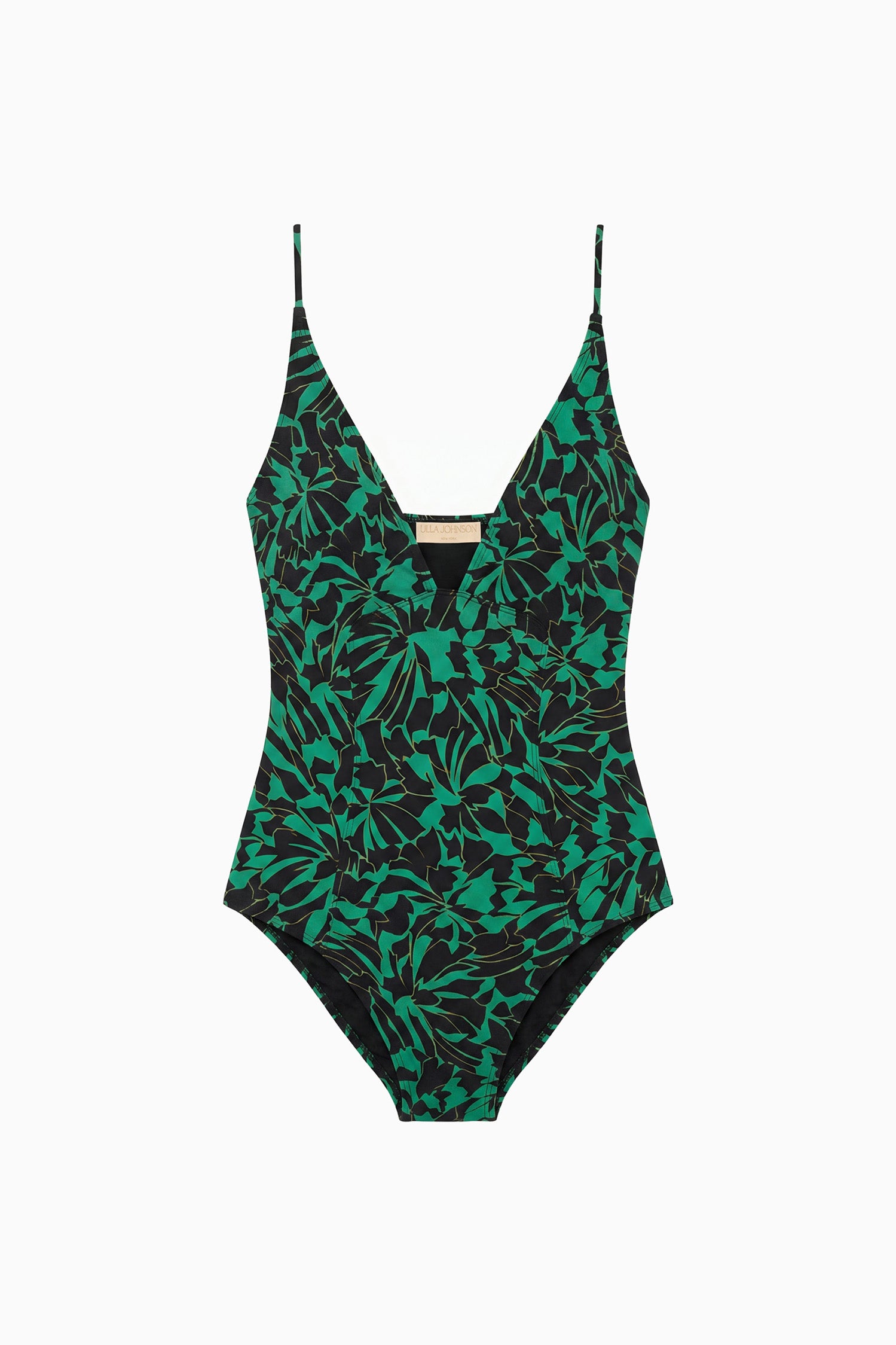 Ulla Johnson Alba maillot 1 pièce Neptune vert col V