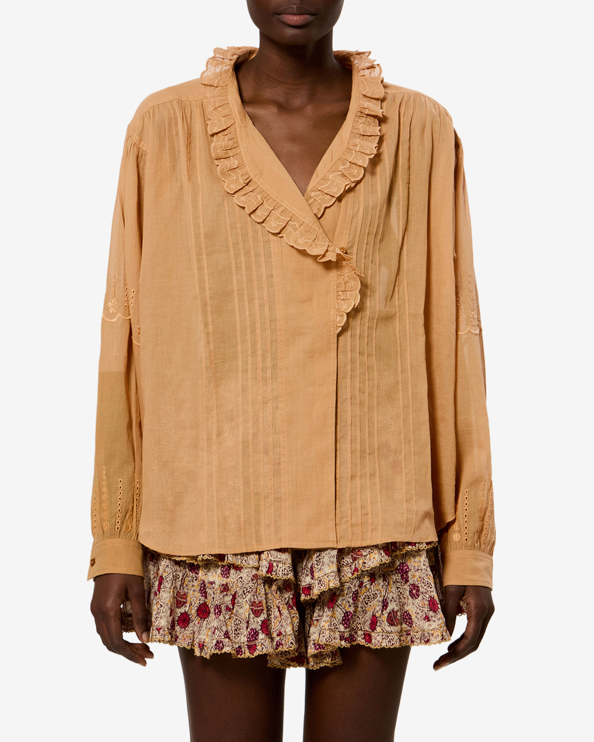 Isabel Marant Leota chemisier caramel voile coton