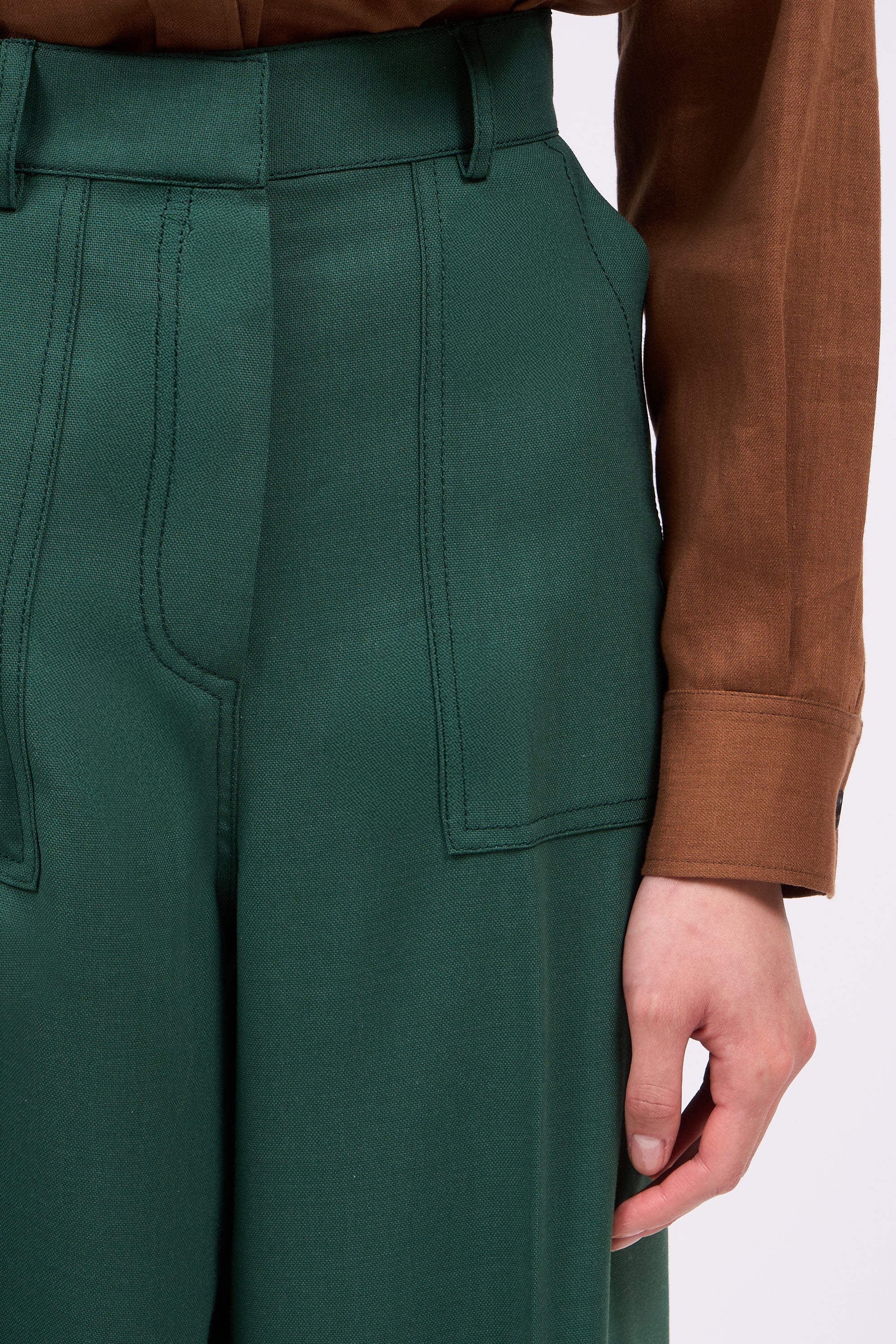 Paul & Joe Tailoring Pantalon CHOISY large laine soie beige 36
