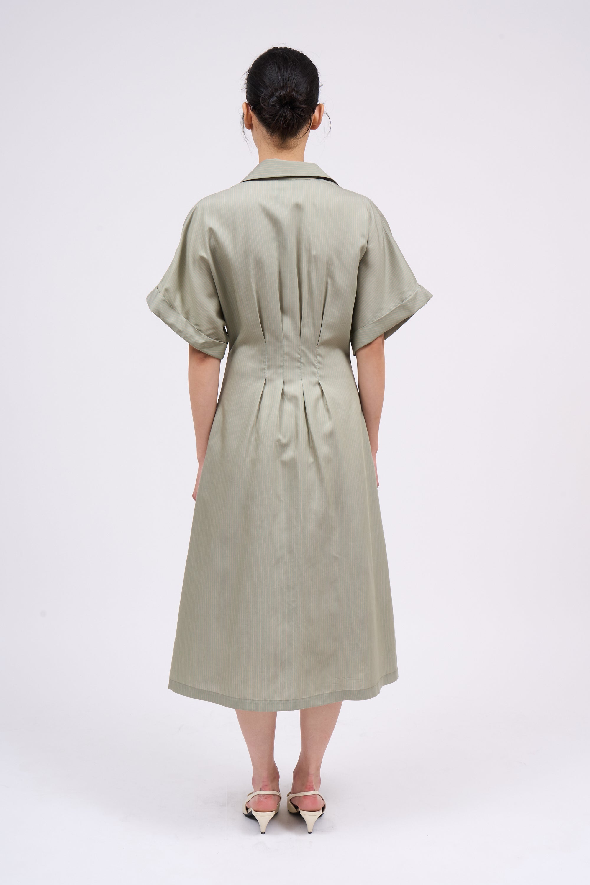 Paul & Joe Robes Portofino robe-chemise kaki lyocell-soie 36-44