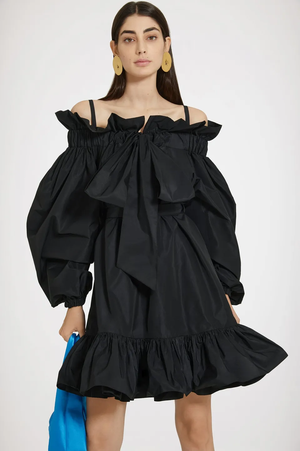 Patou Volume mini robe faille recyclée noire