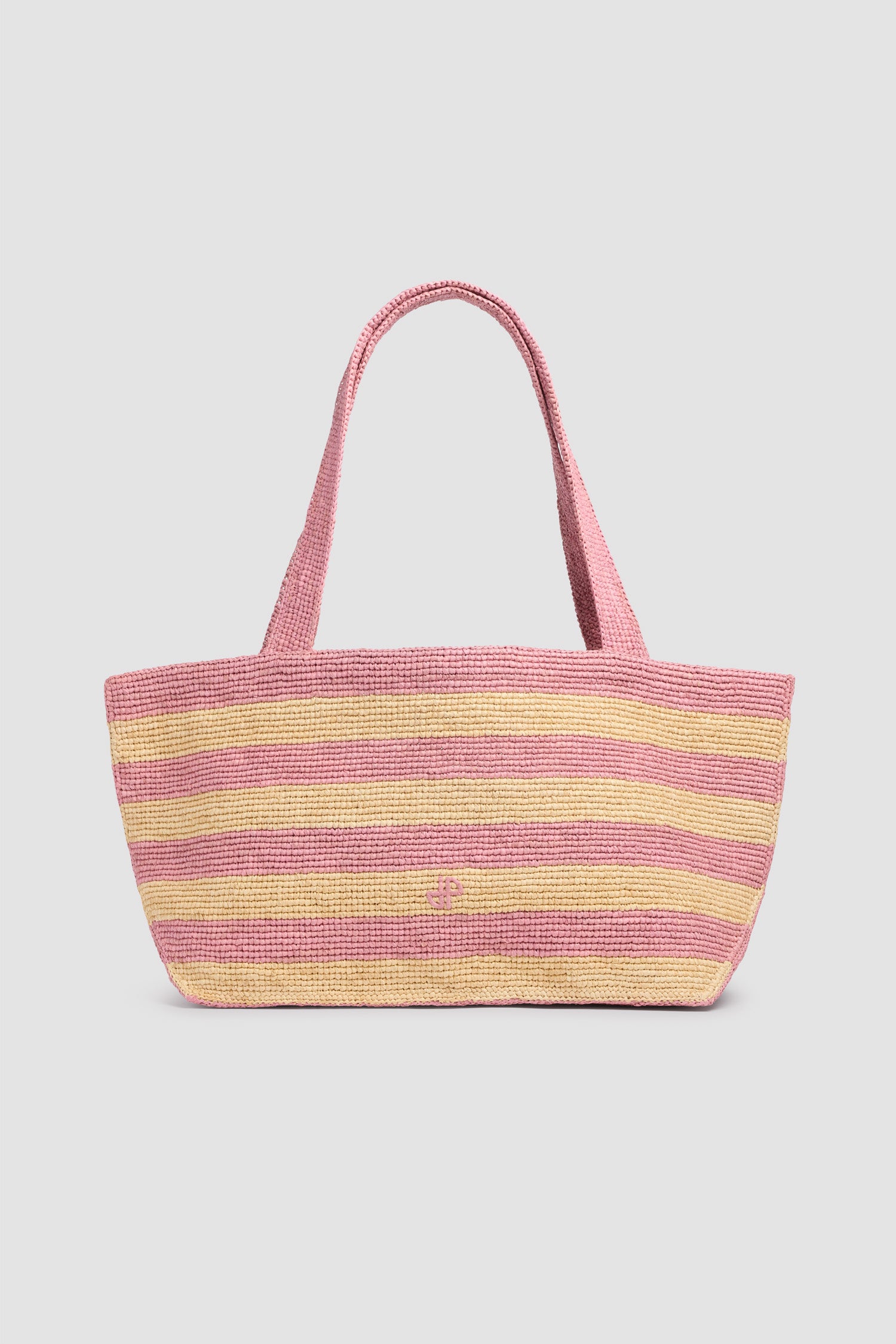 Patou Trapeze P26AC13302155968 tote raphia Bougainvillea