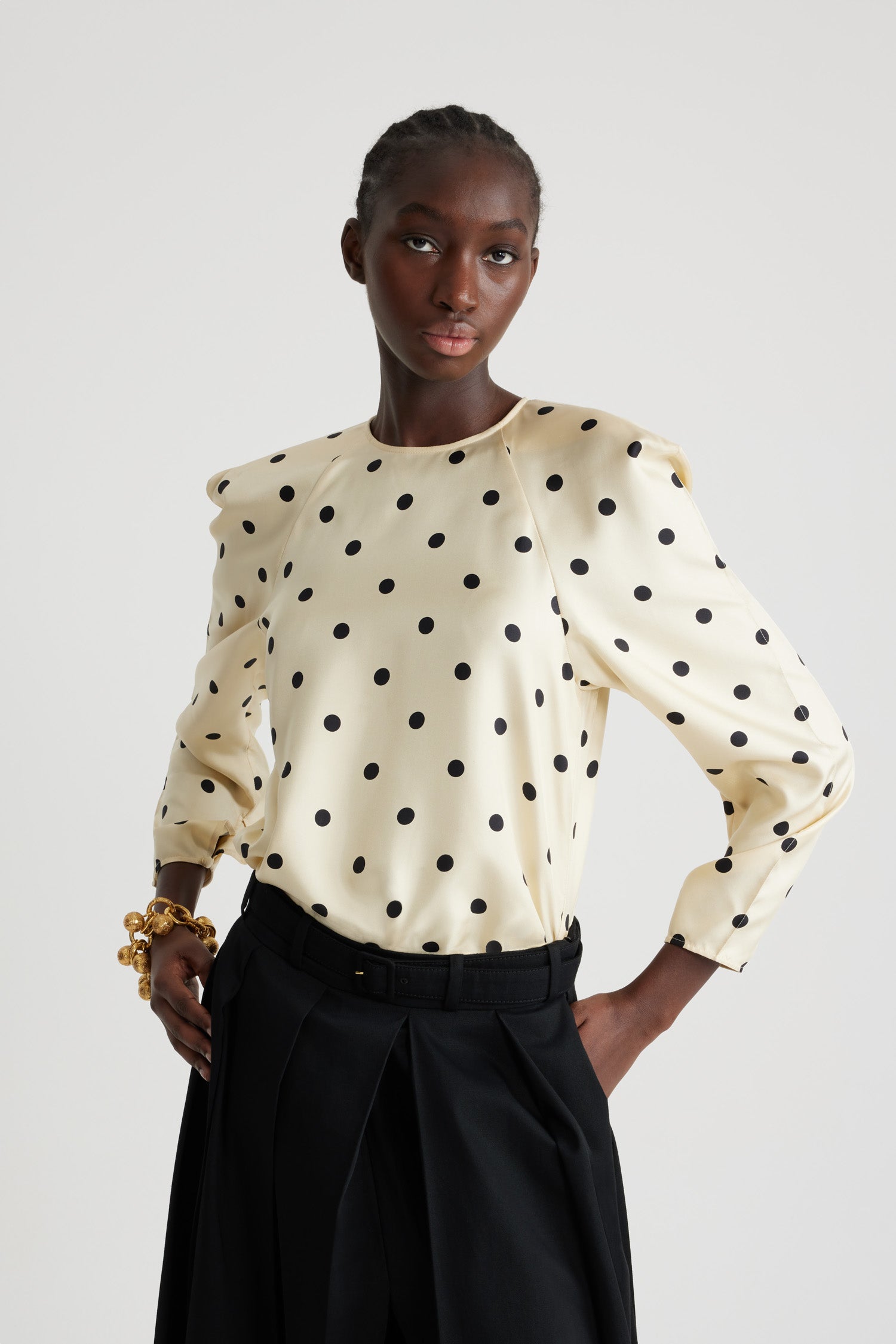 Patou TO04701915070 top Angora Dots soie bio pois