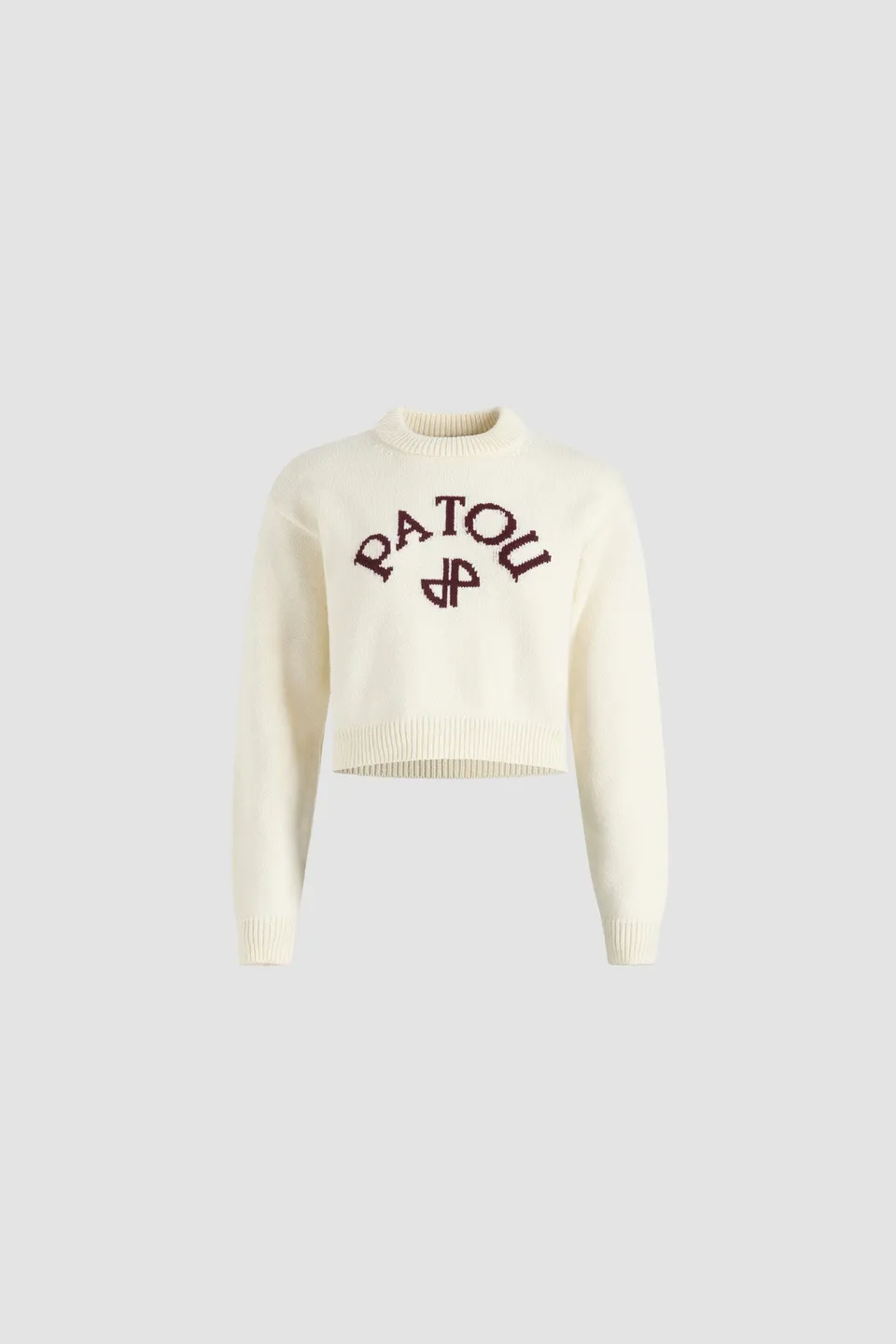 Patou KN278 pull laine cachemire blanc logo JP