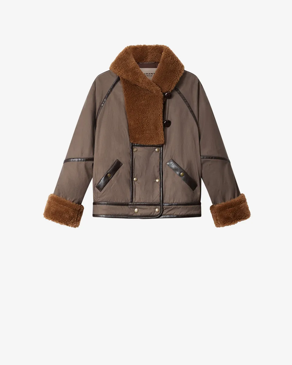 Isabel Marant Olinka veste parka marron coton ouatinée