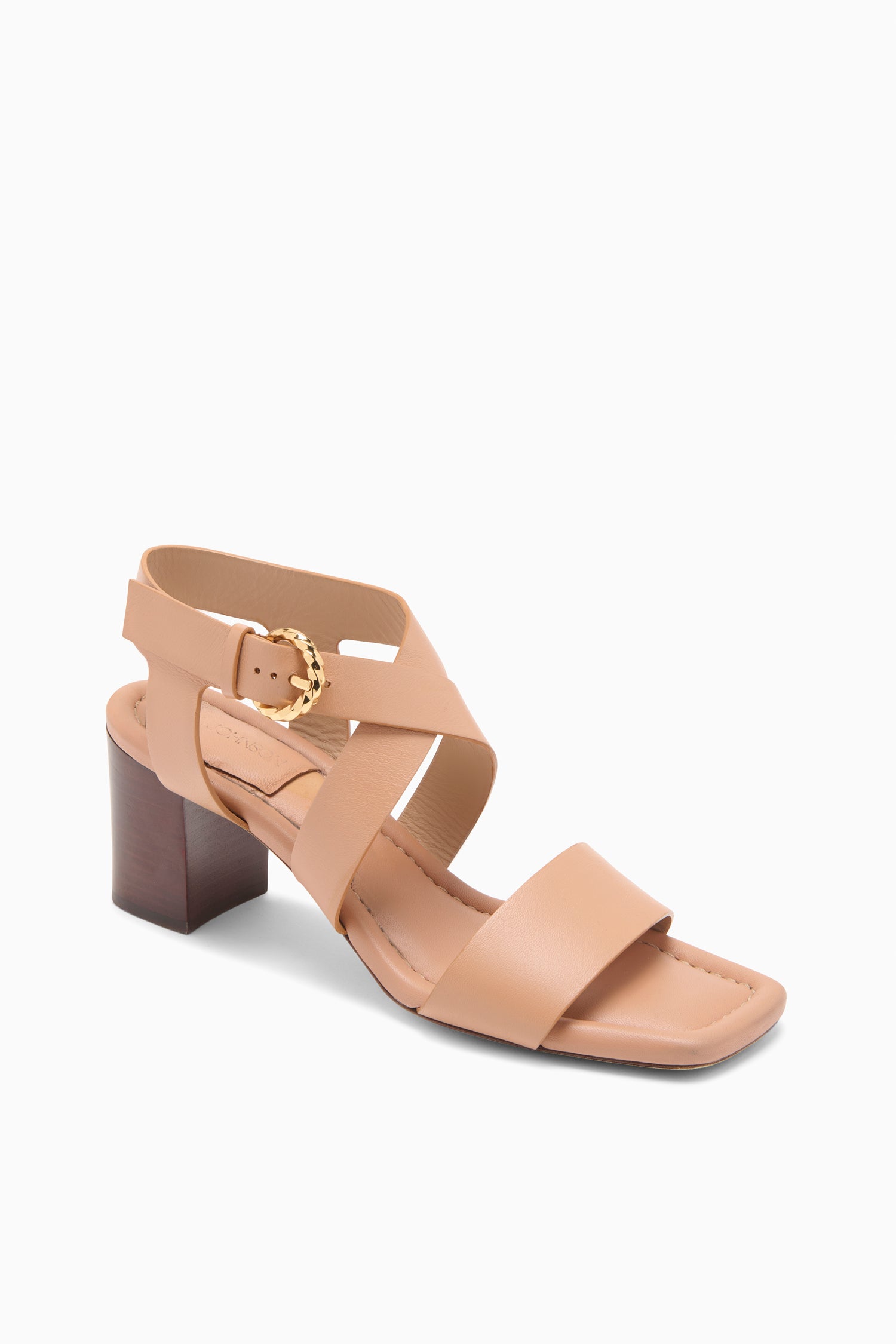 Ulla Johnson Evona sandale cuir Sienna talon bloc 70 mm