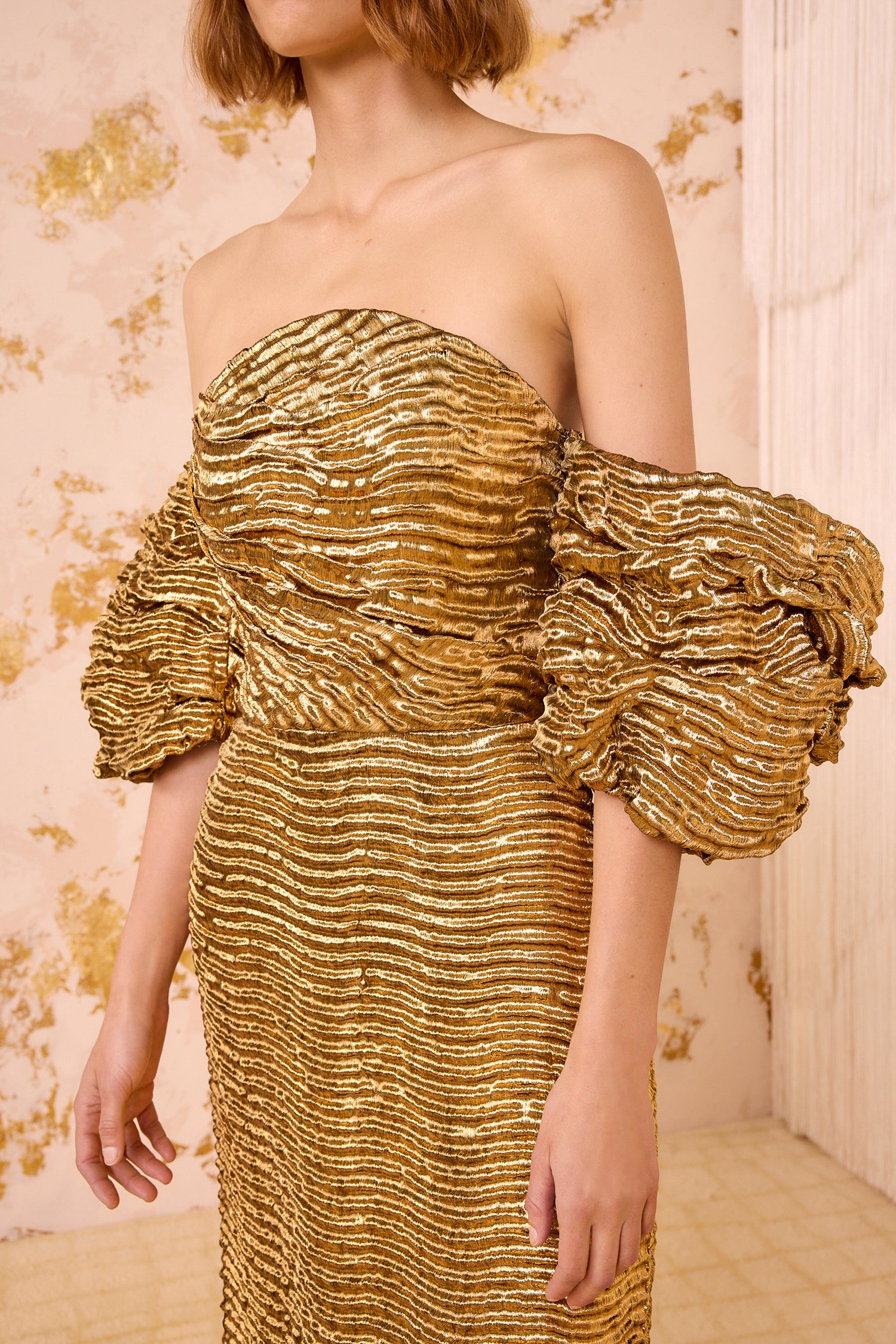 Ulla Johnson Nisha robe longue Oro or métallique bustier