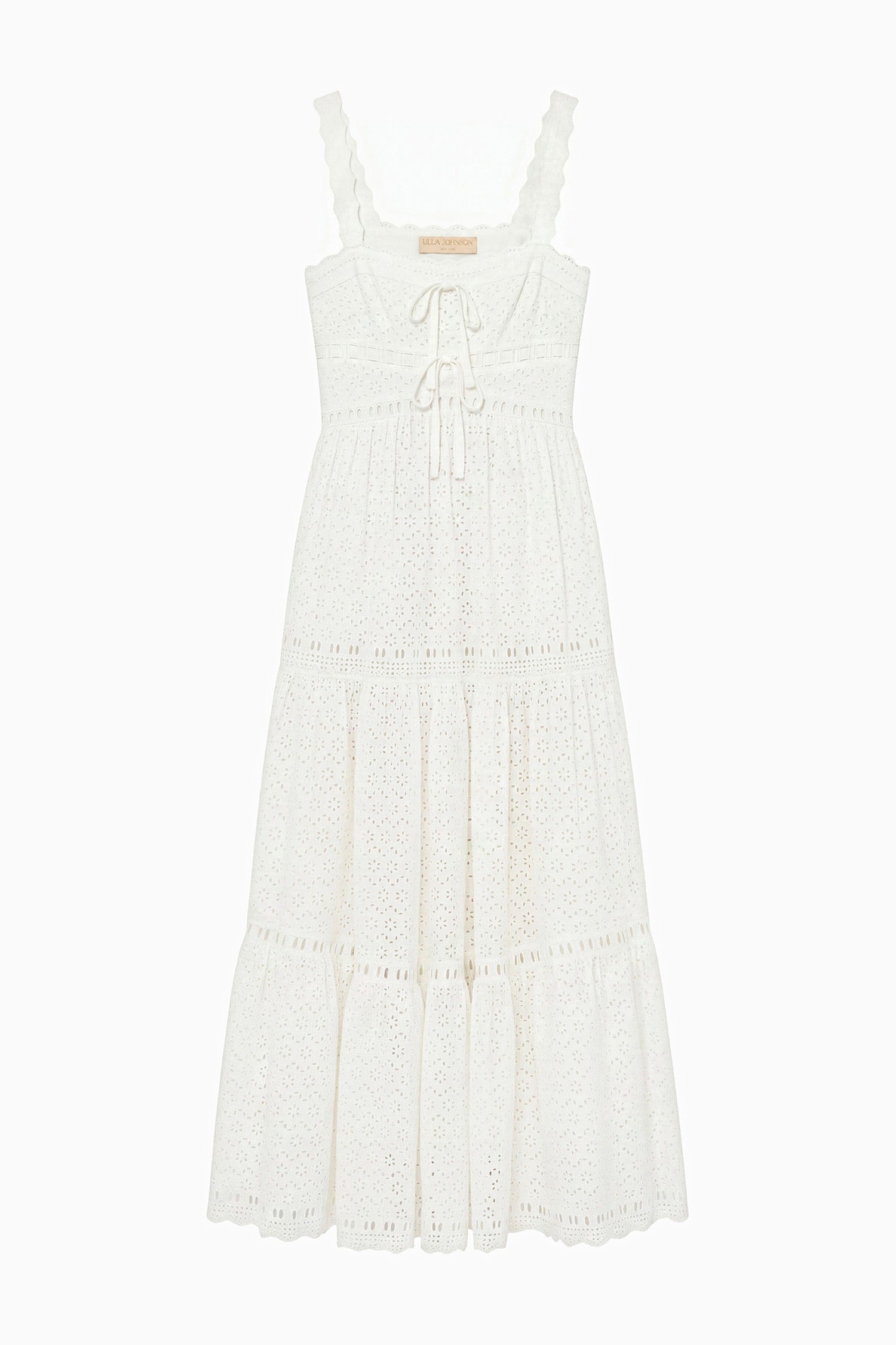 Ulla Johnson Constance robe coton blanc Pristine caraco midi