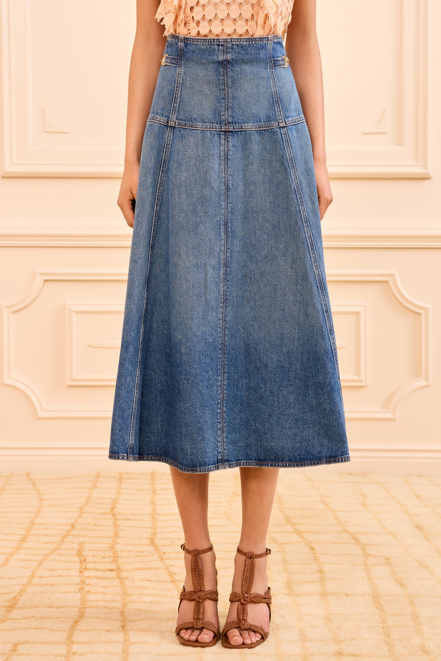 Ulla Johnson Brigette UJ9903011 jupe jean Danube midi