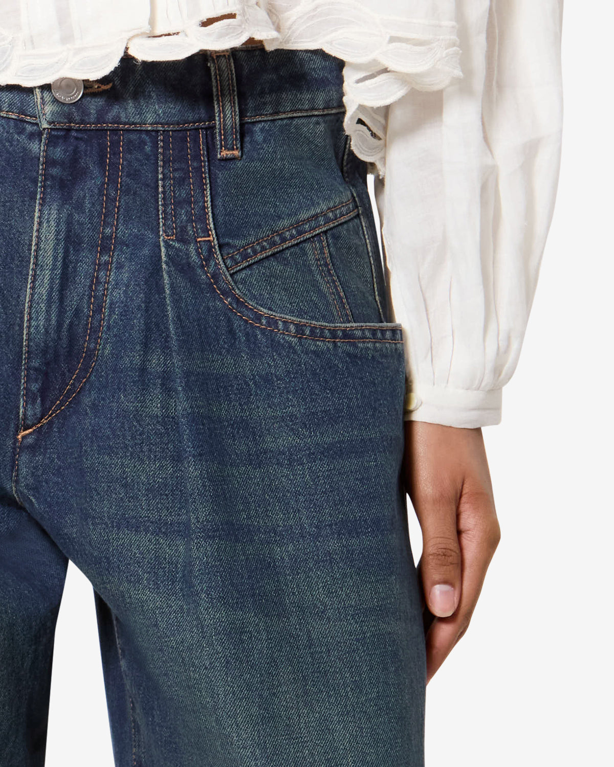 Isabel Marant Lisha jean barrel bleu taille haute