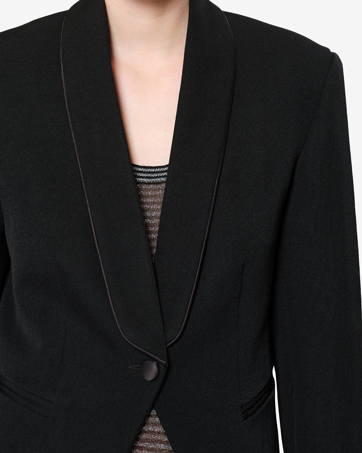 Isabel Marant Pialena VE0797FA-D4E02I veste laine noire satin