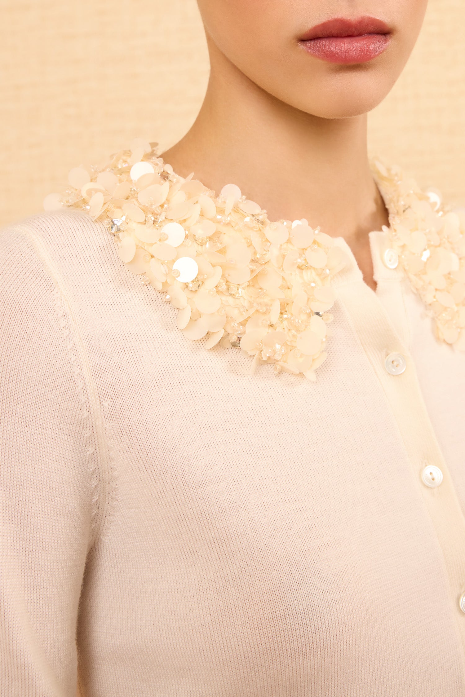 Ulla Johnson Anna cardigan ivoire Pearled Ivory laine