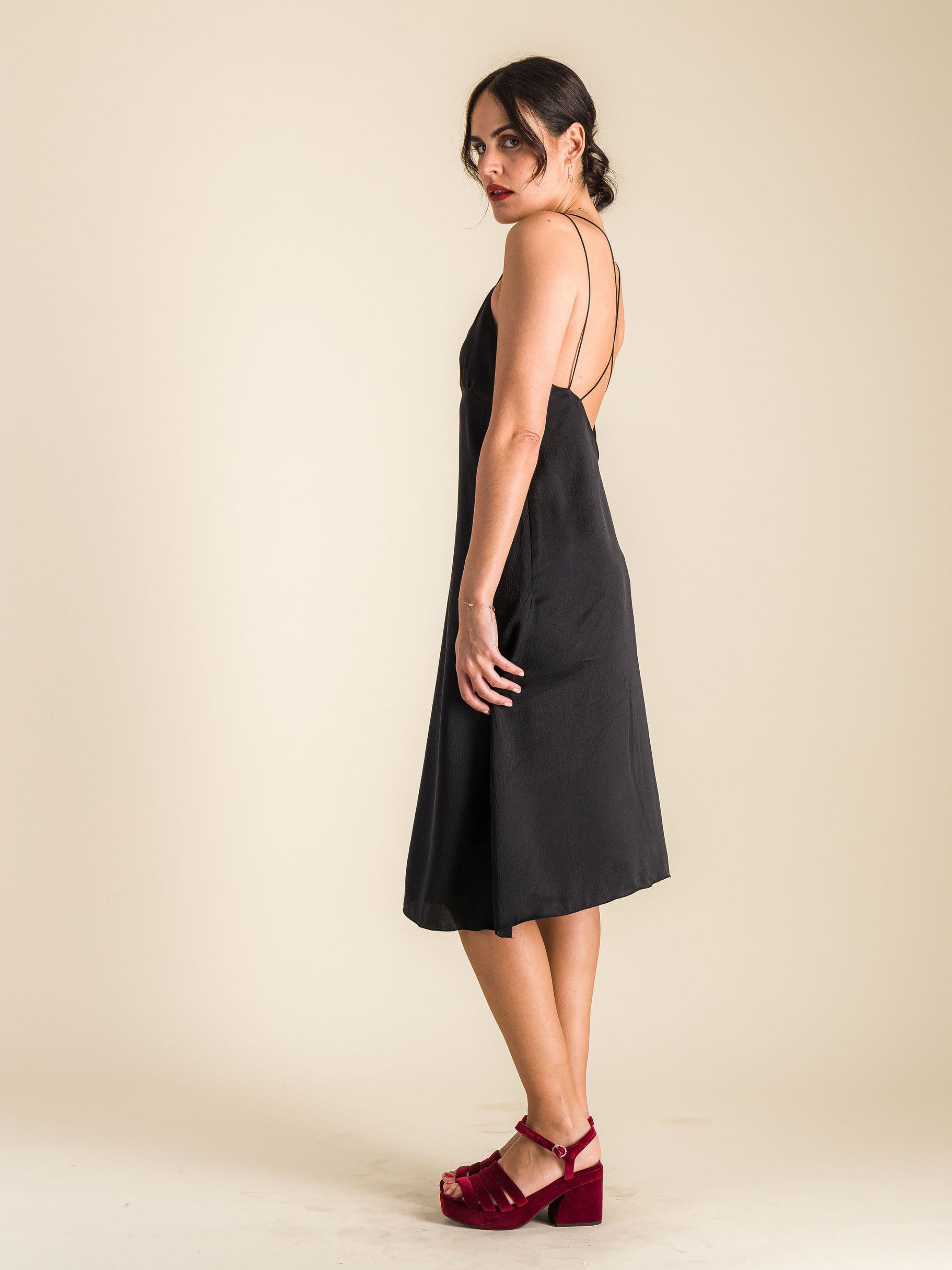 Anahide Saint André Tara robe lingerie noire crêpe de soie