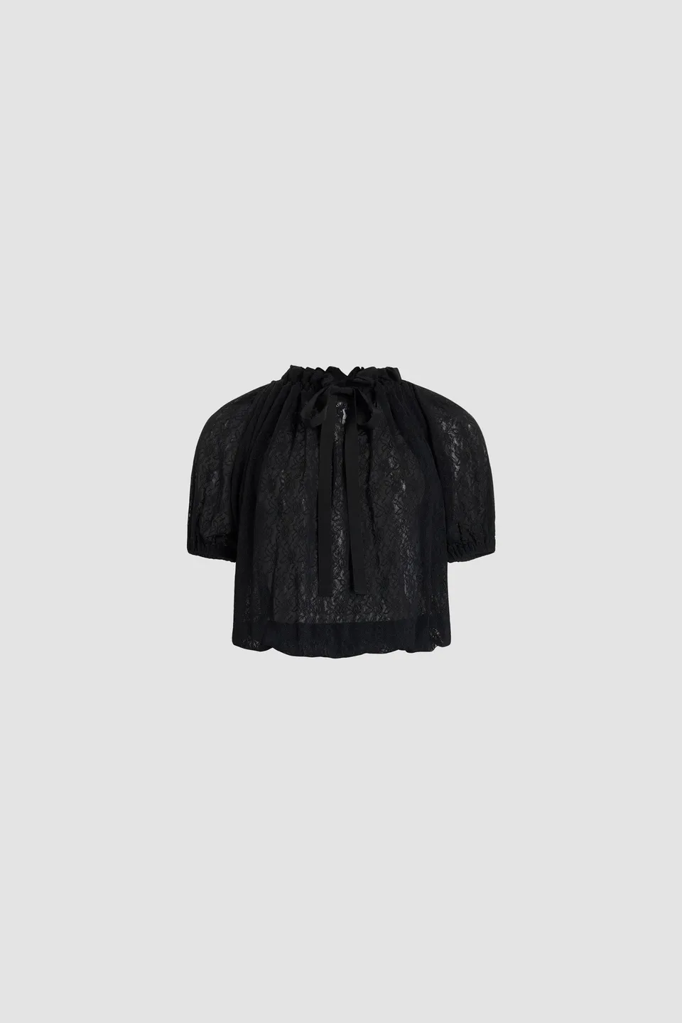Patou Voluminous Top Dentelle Noir Polyamide