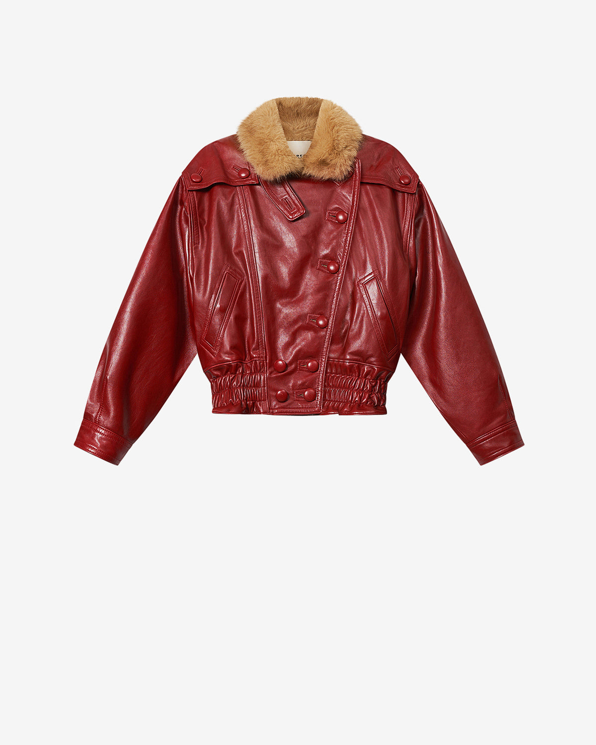 Isabel Marant Vestes Valina veste cuir deep red fourrure 34-42
