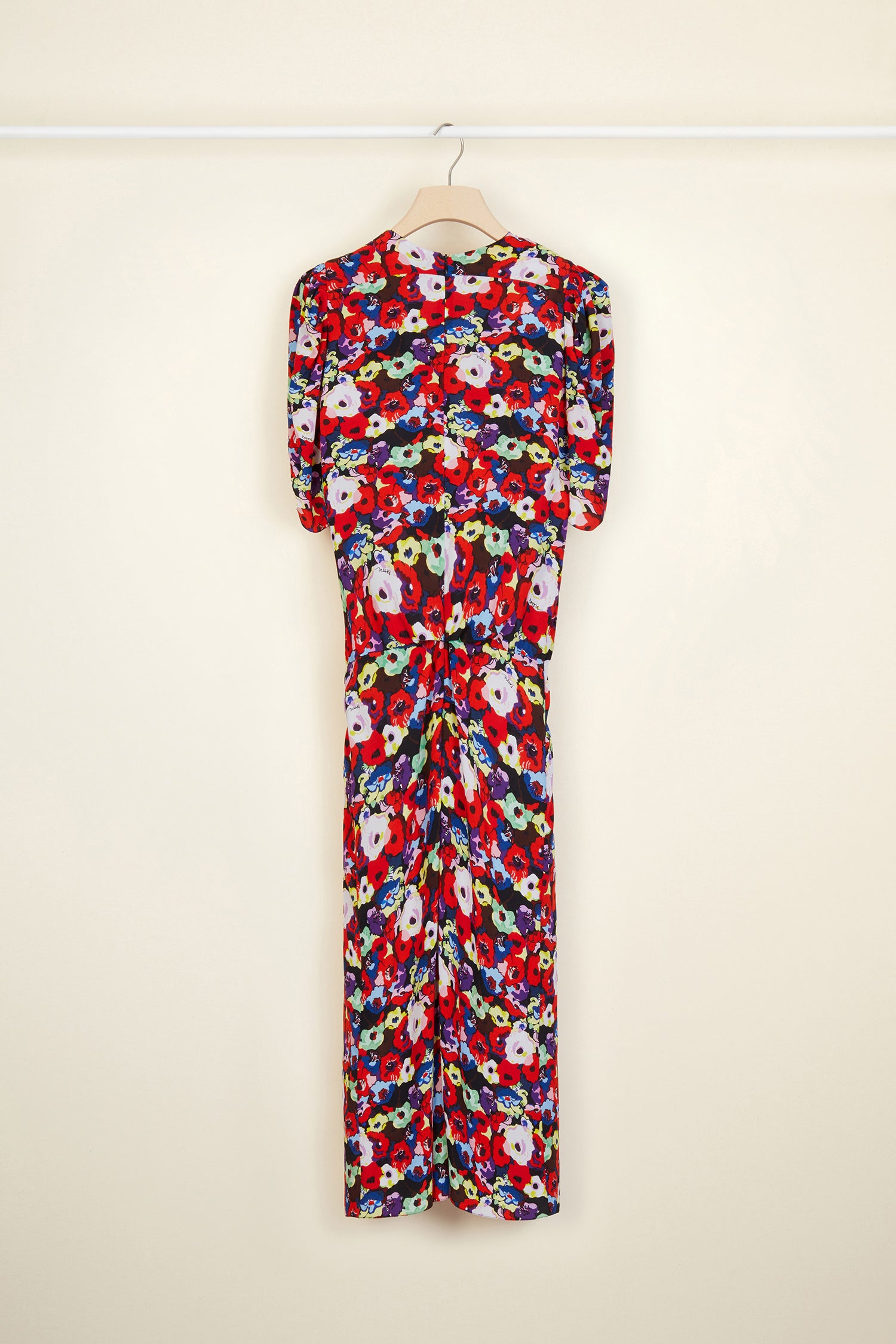 Patou DR006 robe crêpe fleurs froncée nœuds 34-44
