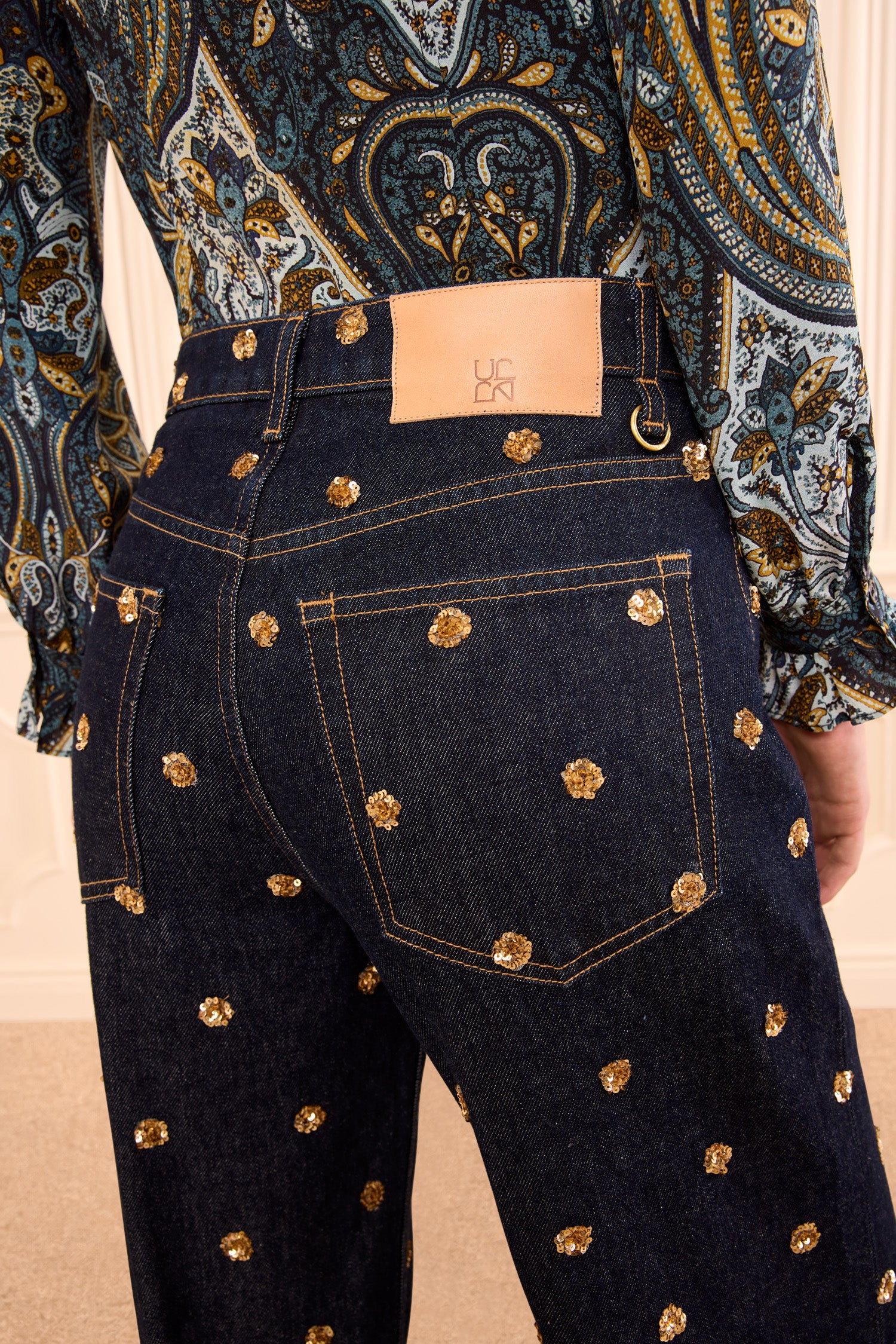 Ulla Johnson Willow UJ9904102 jean large brodé