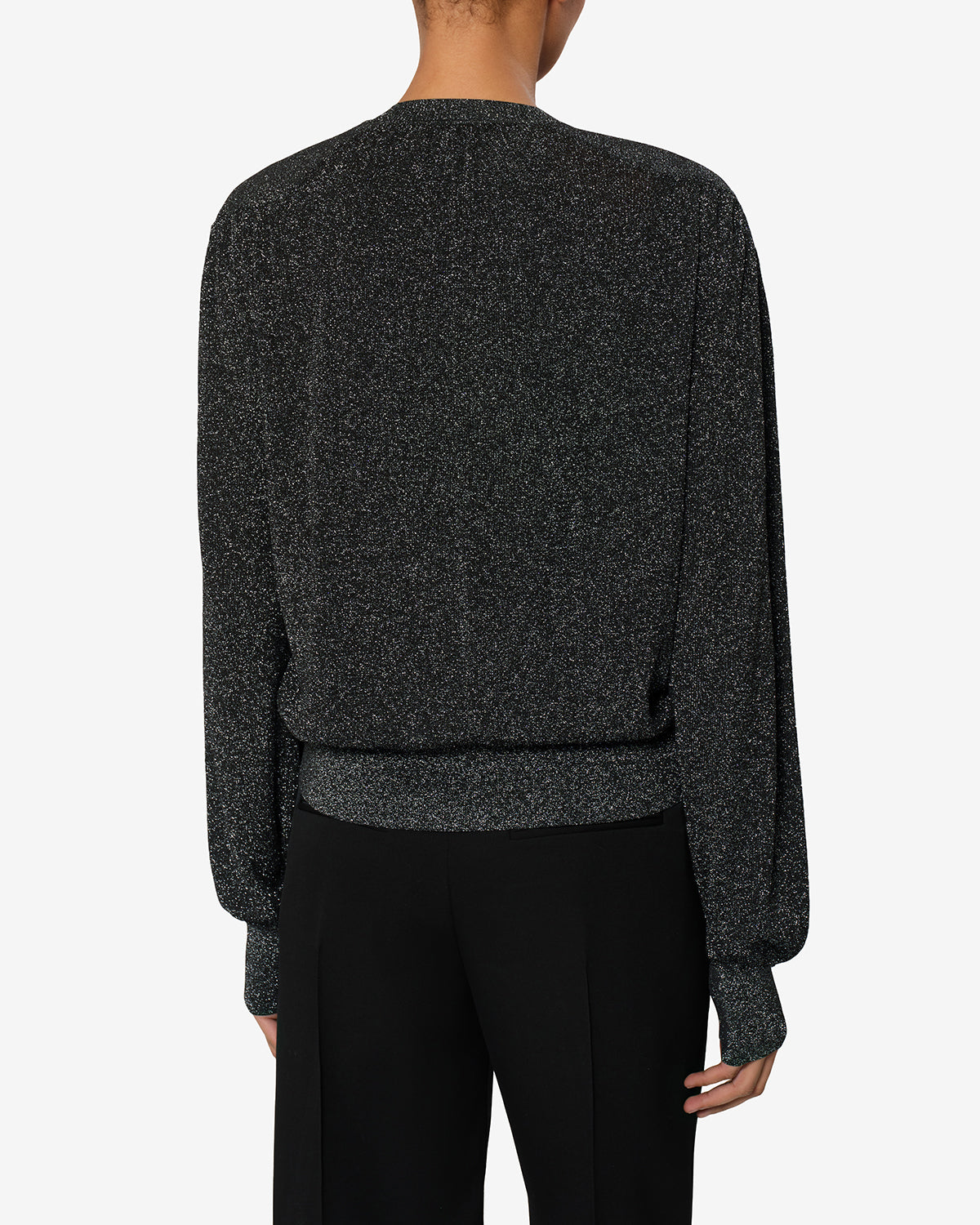 Isabel Marant Enza pull maille lurex noir taille ajustée