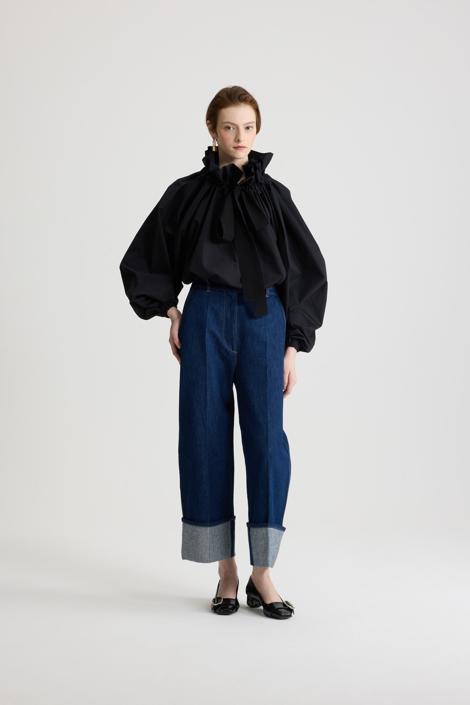 Patou P26TO0170017999B blouse noire coton bio