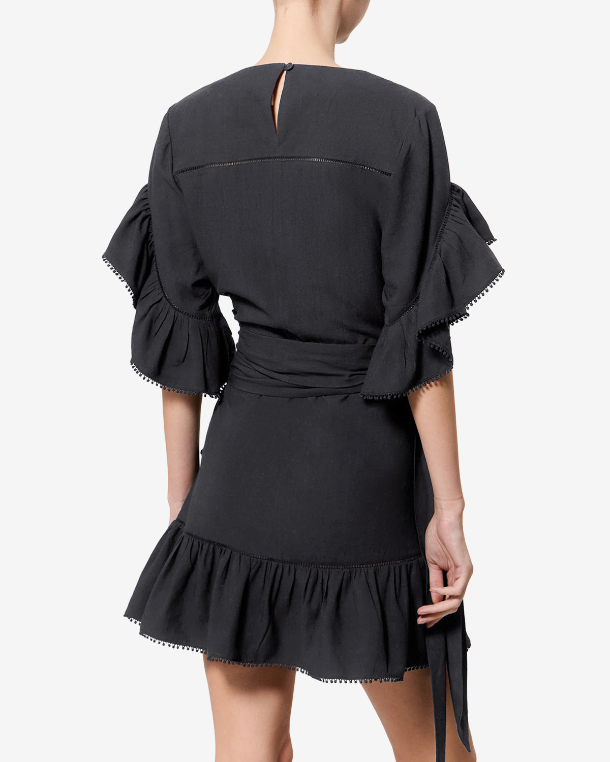 Isabel Marant Melicia robe portefeuille noir 34-44