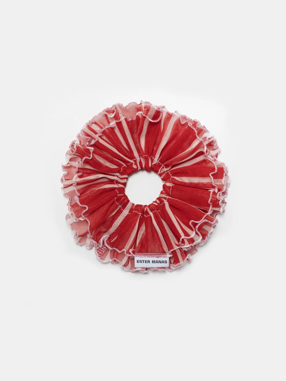 Ester Manas Scrunchies Red Stripped chouchou rouge 16 cm