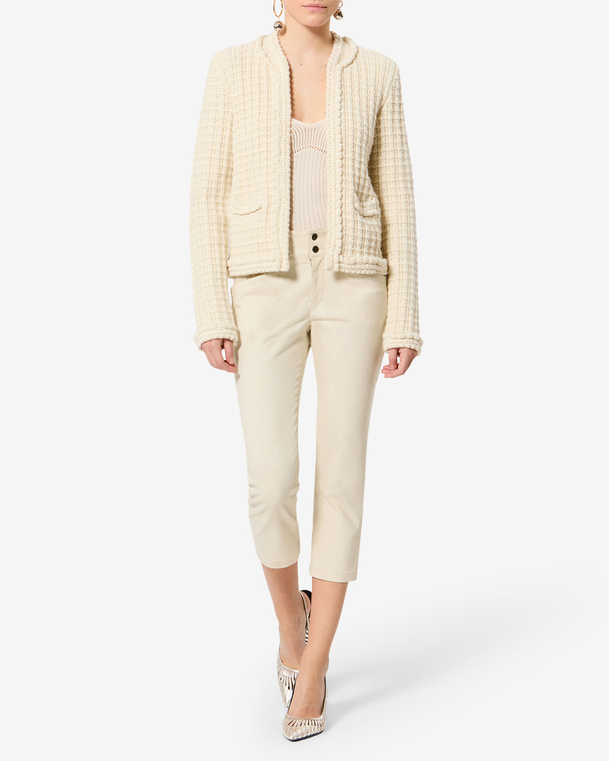 Isabel Marant Berna pantalon capri écru stretch